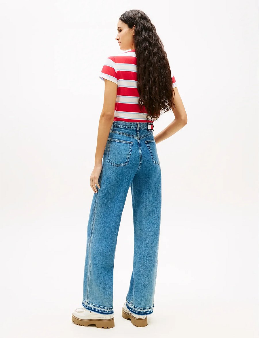 Tommy Jeans - CLAIRE HR WD BJ4138 - hosen mit weitem bein - denim medium - 2