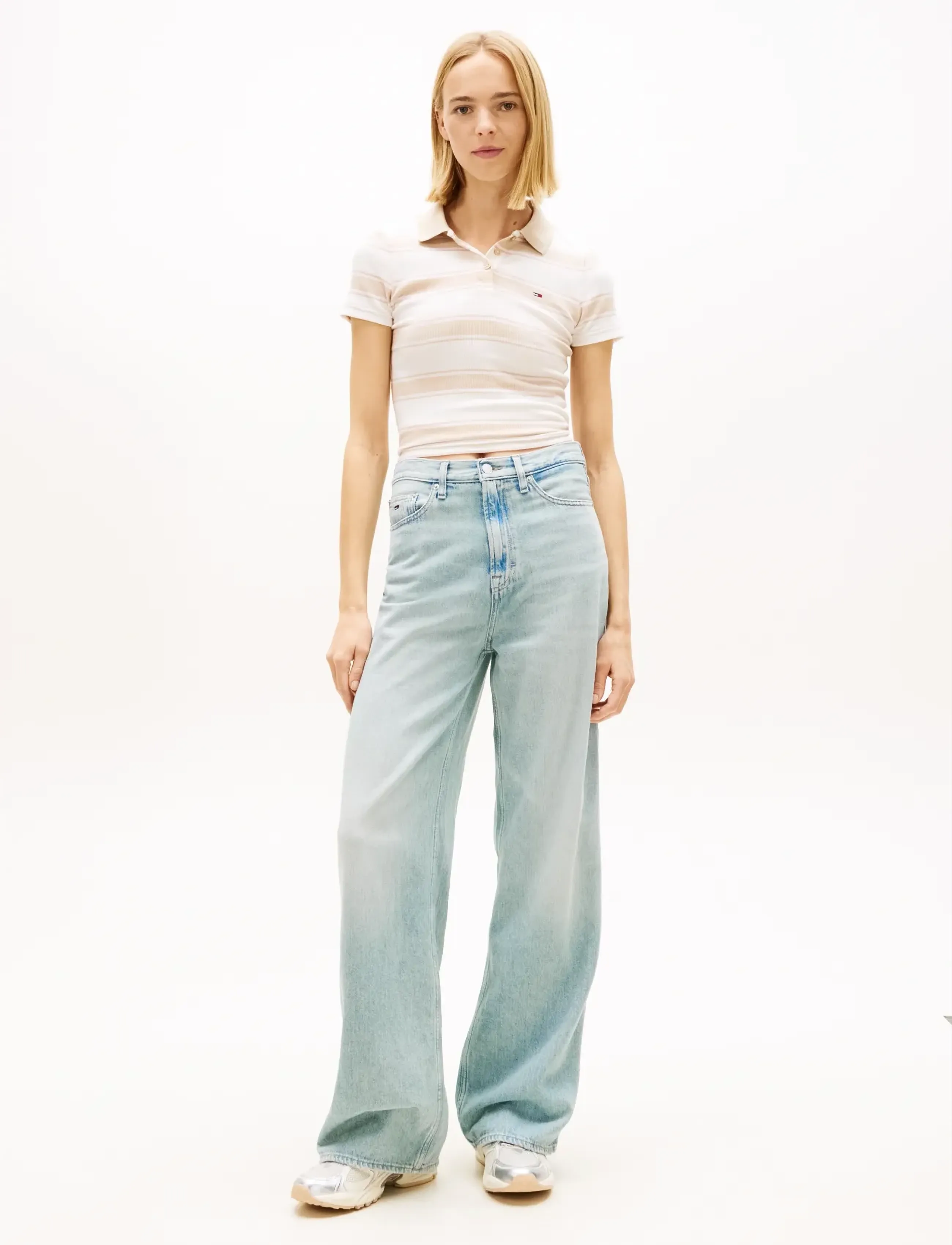 Tommy Jeans - CLAIRE HR WD BJ5019 - hosen mit weitem bein - denim light - 3