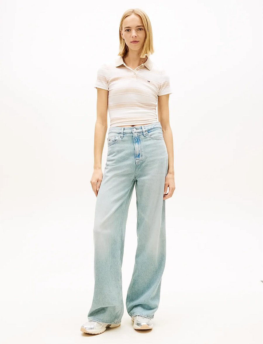 Tommy Jeans - CLAIRE HR WD BJ5019 - hosen mit weitem bein - denim light - 3