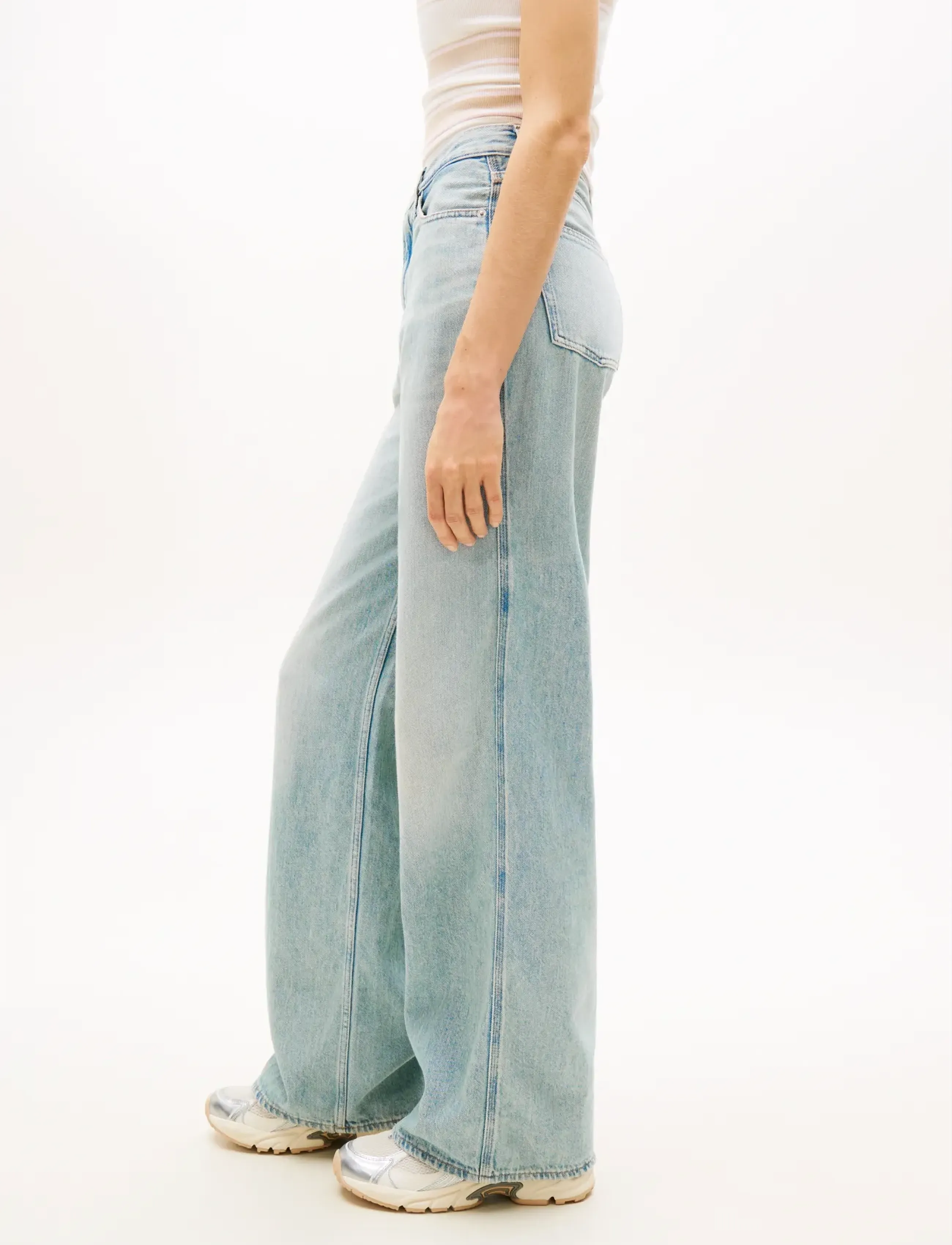 Tommy Jeans - CLAIRE HR WD BJ5019 - hosen mit weitem bein - denim light - 5