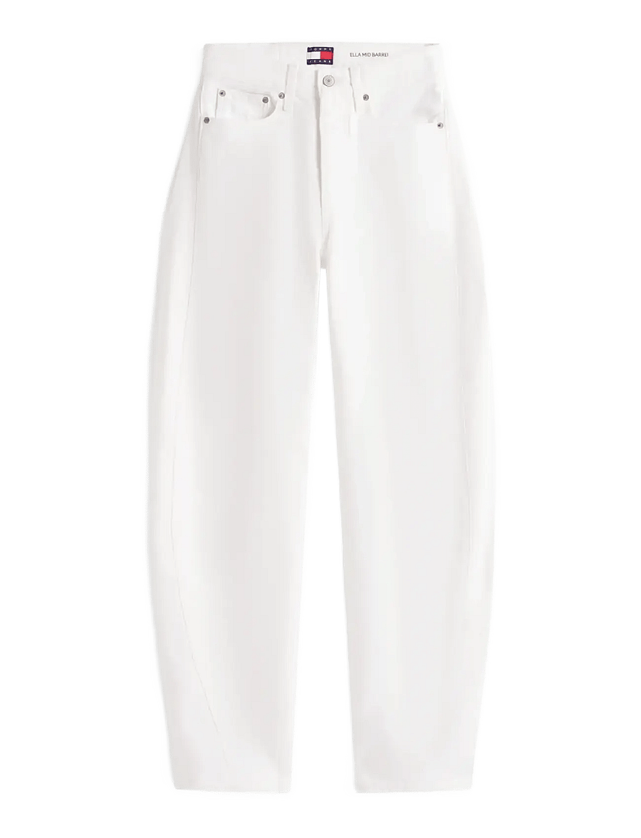 Tommy Jeans - ELLA MID BARREL CBF FLG BJ6099 - barrel lõikega teksad - denim white - 1
