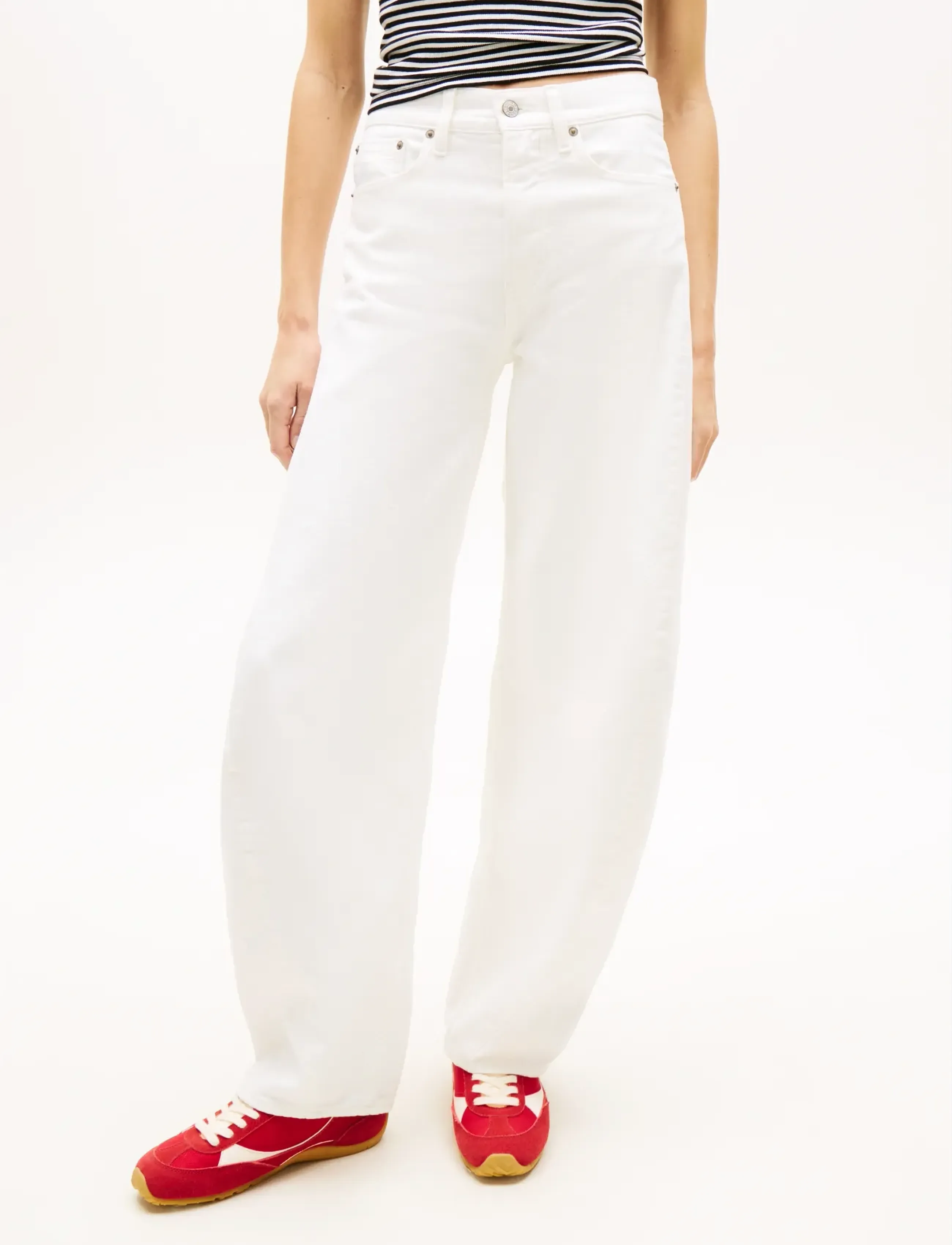 Tommy Jeans ELLA MID BARREL CBF FLG BJ6099 - Transitional Layering - DENIM WHITE / white