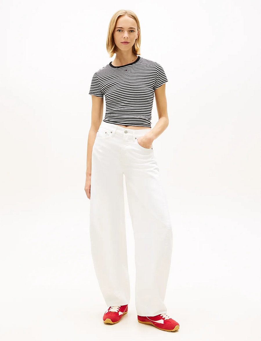 Tommy Jeans - ELLA MID BARREL CBF FLG BJ6099 - barrel lõikega teksad - denim white - 3