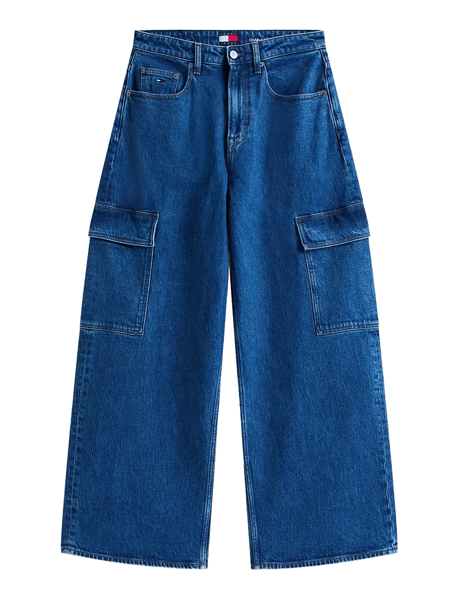 Tommy Jeans - CHARLIE MR LOOSE WD CARGO BJ4133 - pantalons larges - denim medium - 1