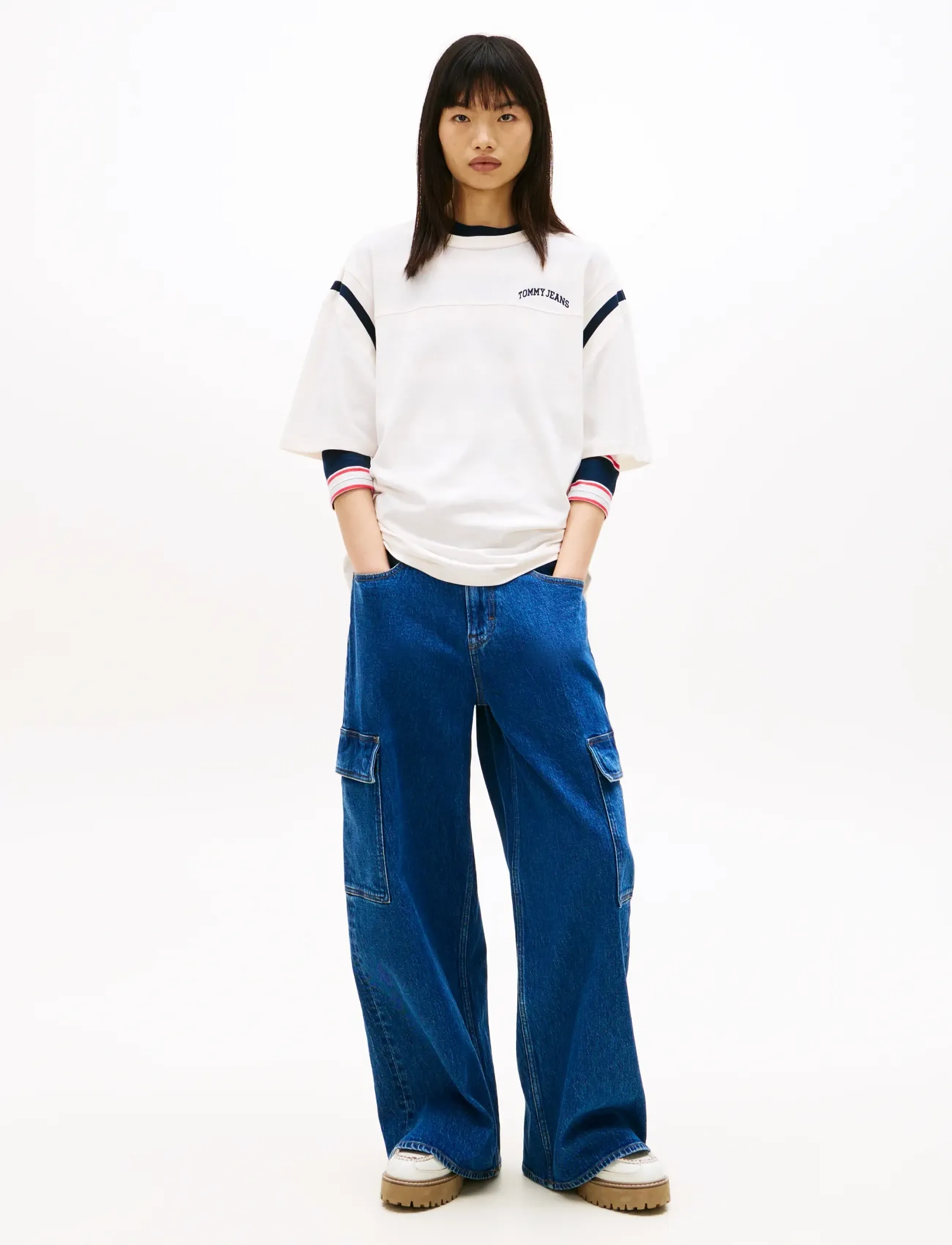 Tommy Jeans - CHARLIE MR LOOSE WD CARGO BJ4133 - pantalons larges - denim medium - 3