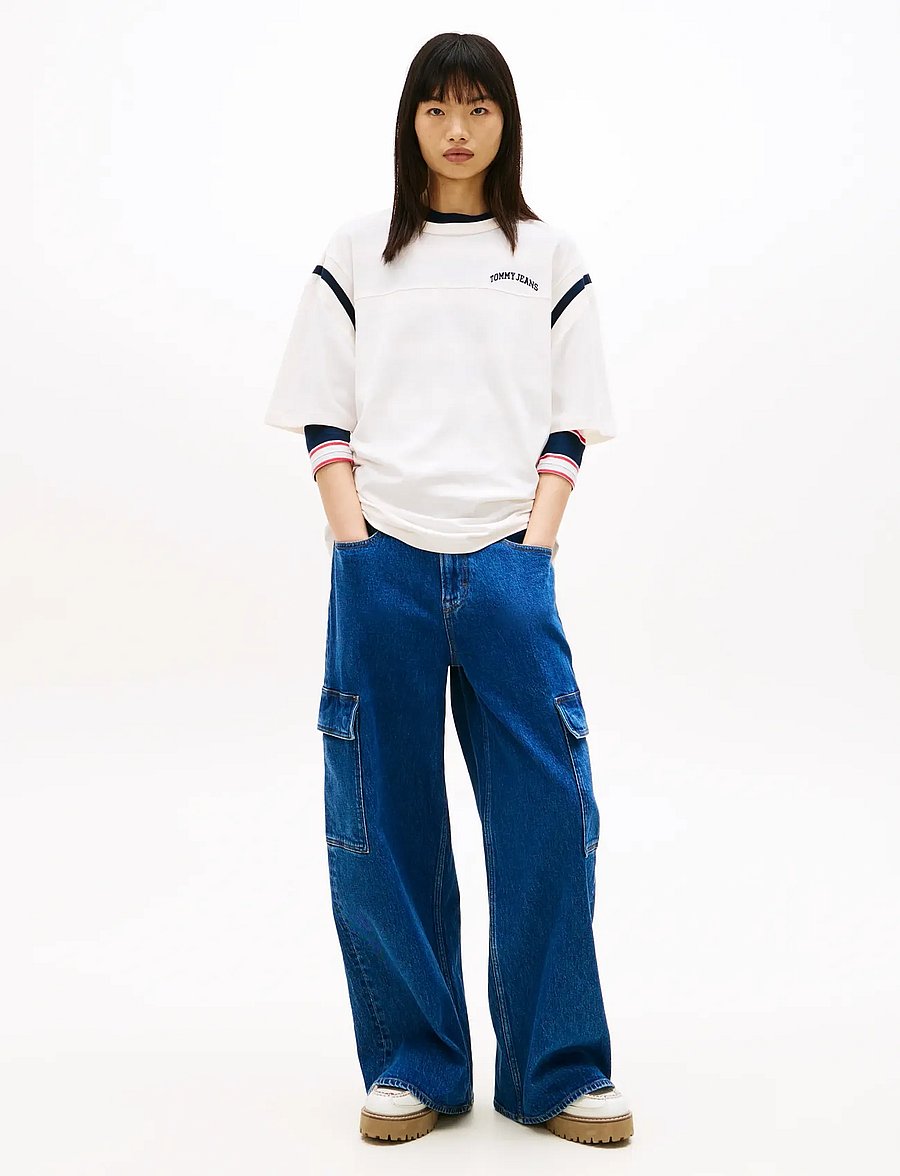 Tommy Jeans - CHARLIE MR LOOSE WD CARGO BJ4133 - pantalons larges - denim medium - 3