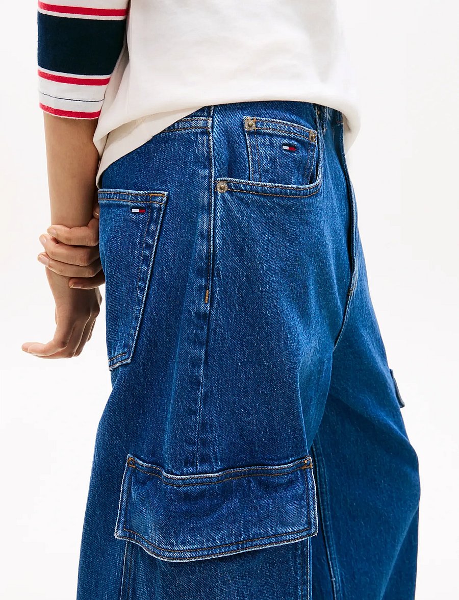 Tommy Jeans - CHARLIE MR LOOSE WD CARGO BJ4133 - pantalons larges - denim medium - 4