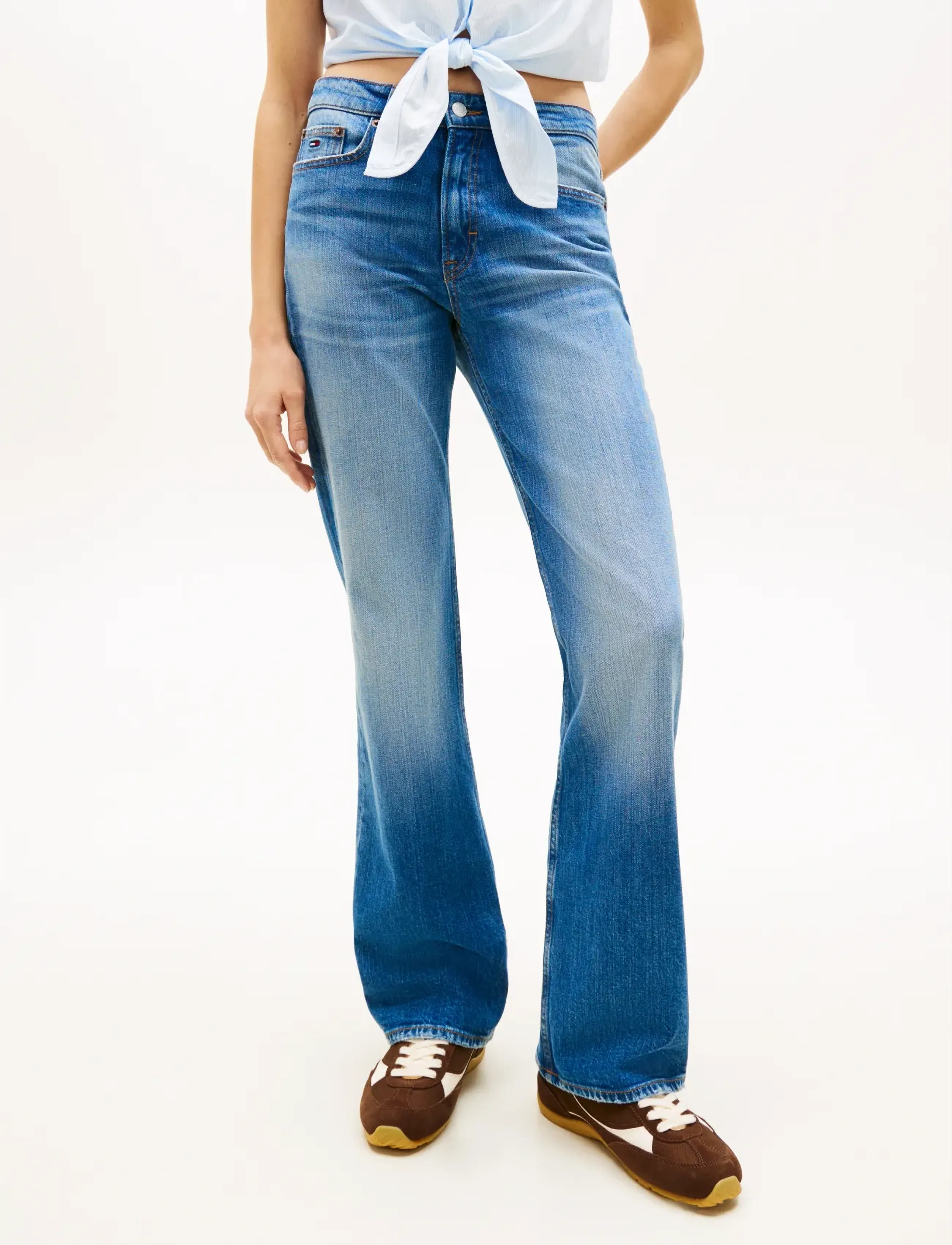 Tommy Jeans CLEO MID BOOTCUT BJ5137 - Transitional Layering - DENIM MEDIUM / blue