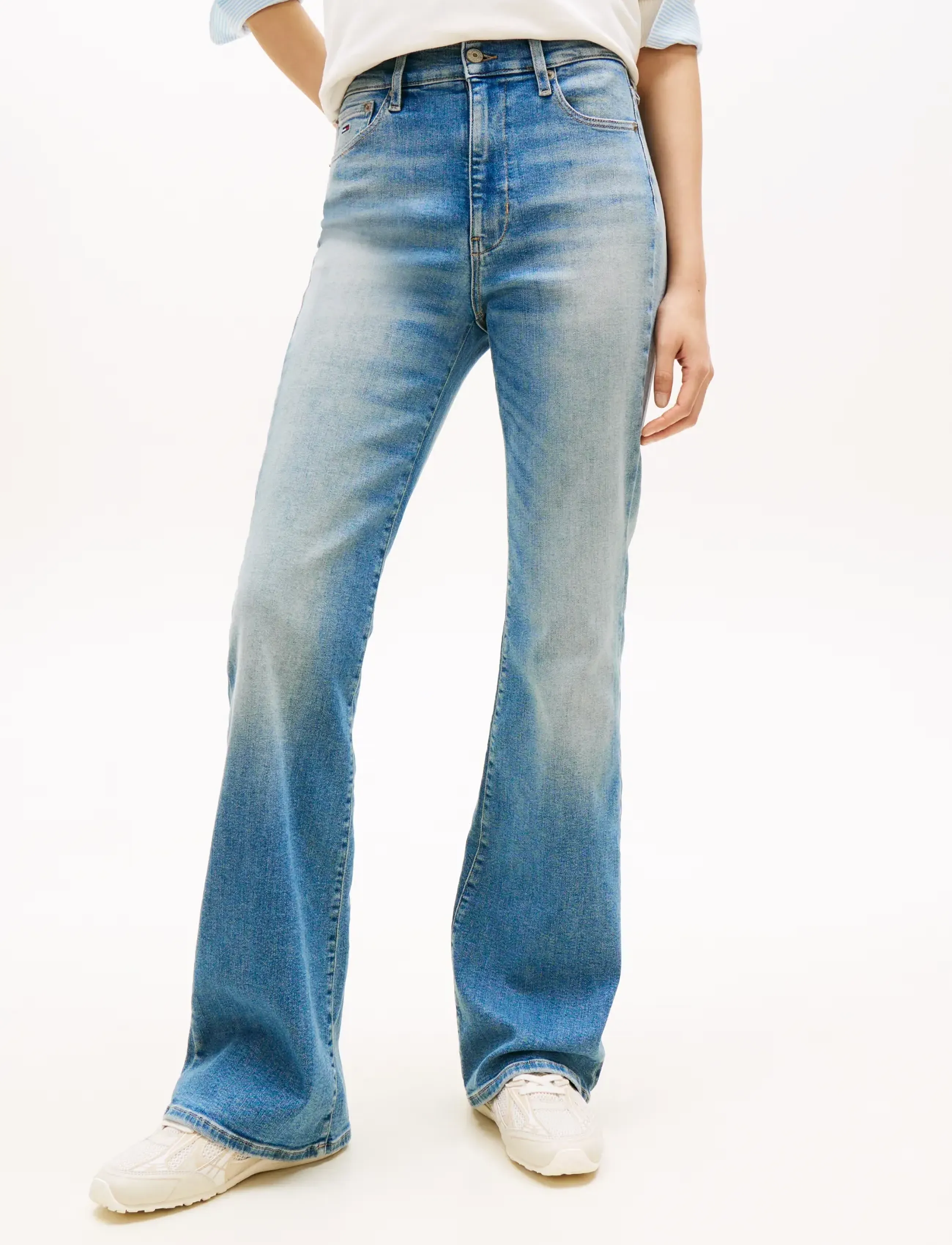 Tommy Jeans SYLVIA HGH FLR BJ1237 - Hosen - DENIM MEDIUM / blue
