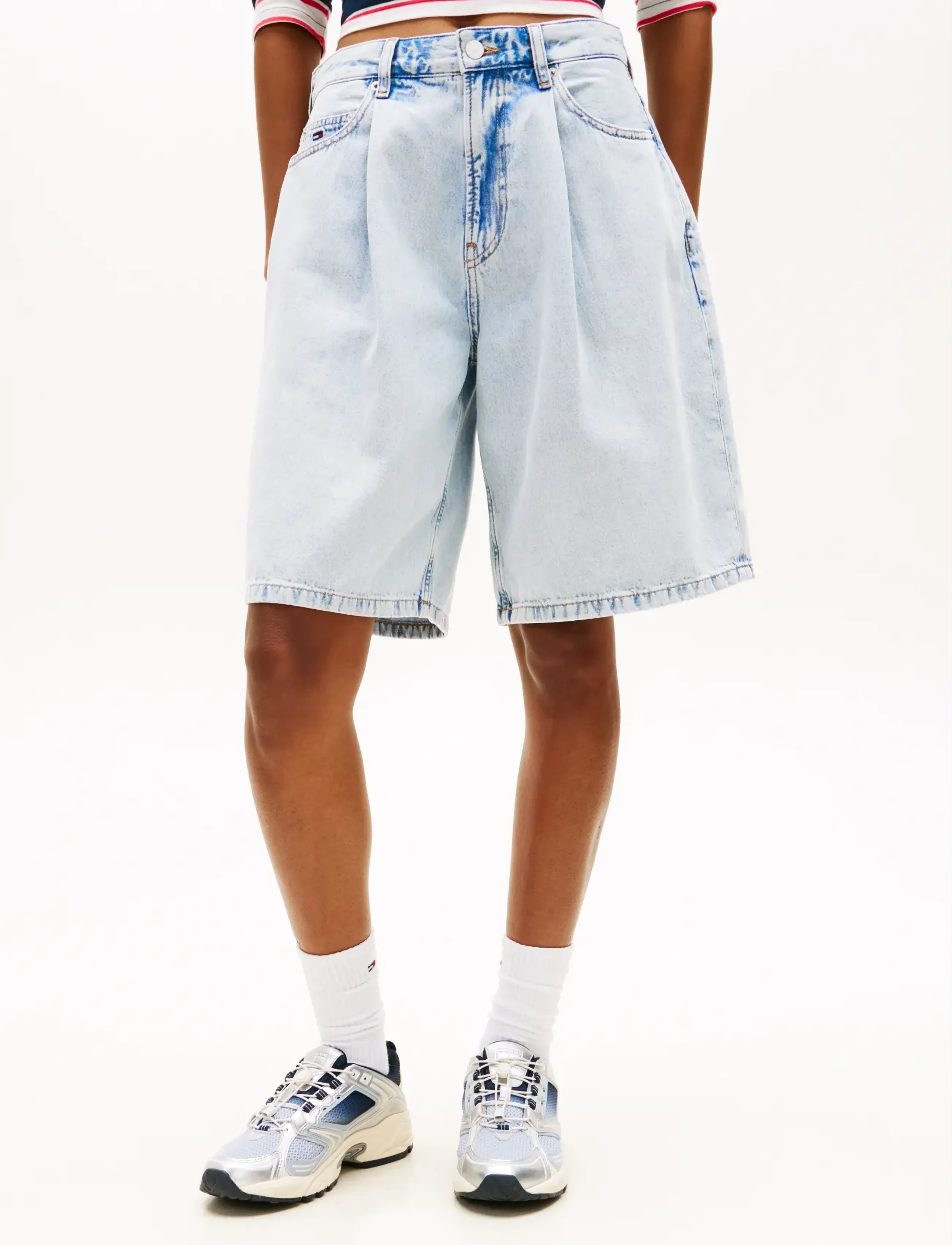 Tommy Jeans CHARLIE LS SHORT PLEAT BJ6014 - Tommy Jeans - DENIM LIGHT / blue