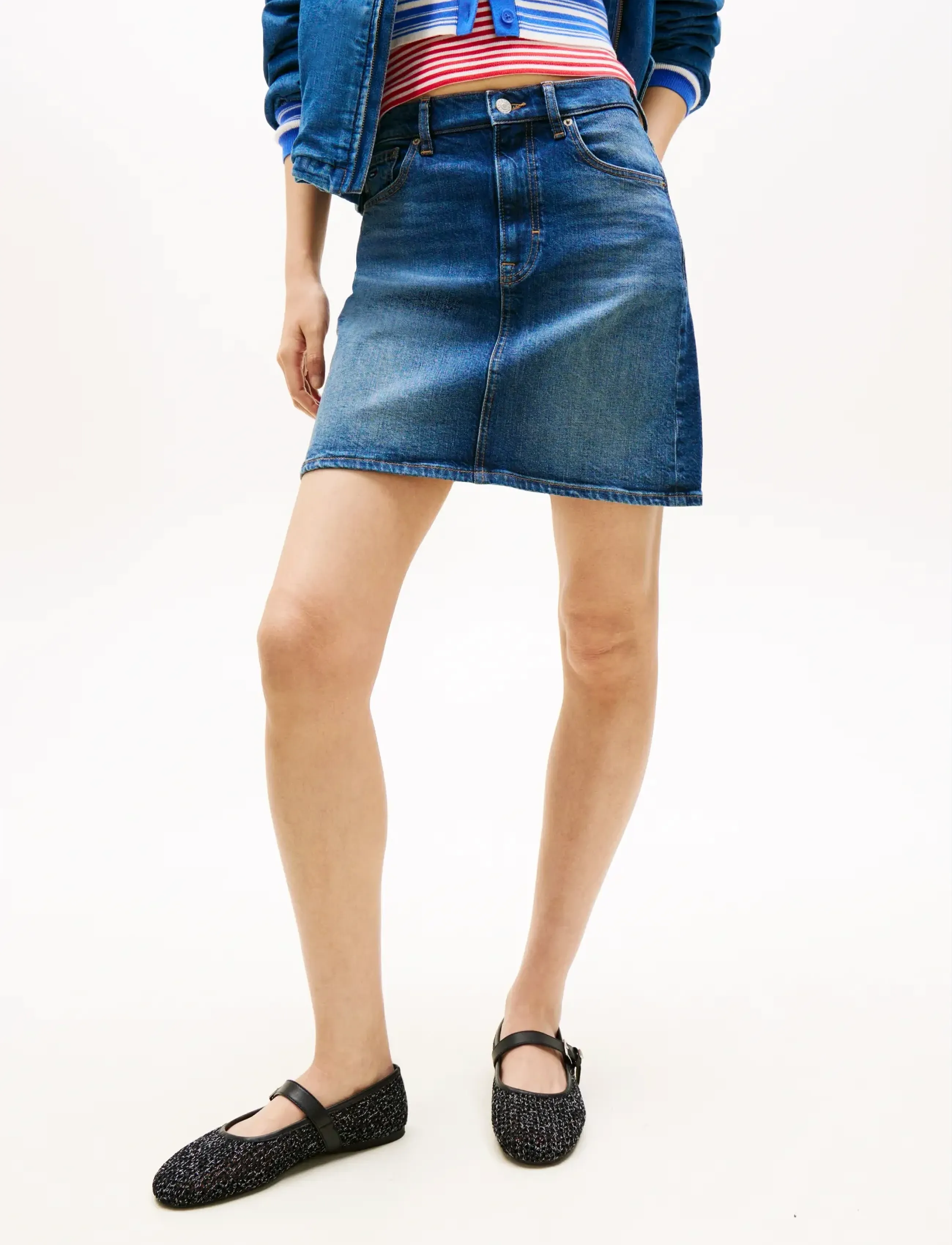 Tommy Jeans MOM UH SKIRT BJ8155 - Jeanskjolar - DENIM DARK / blue