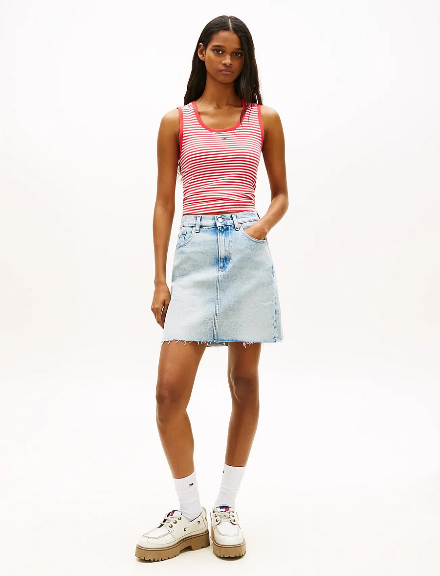 Tommy Jeans - MOM UH SKIRT BJ8115 - denimnederdele - denim light - 3