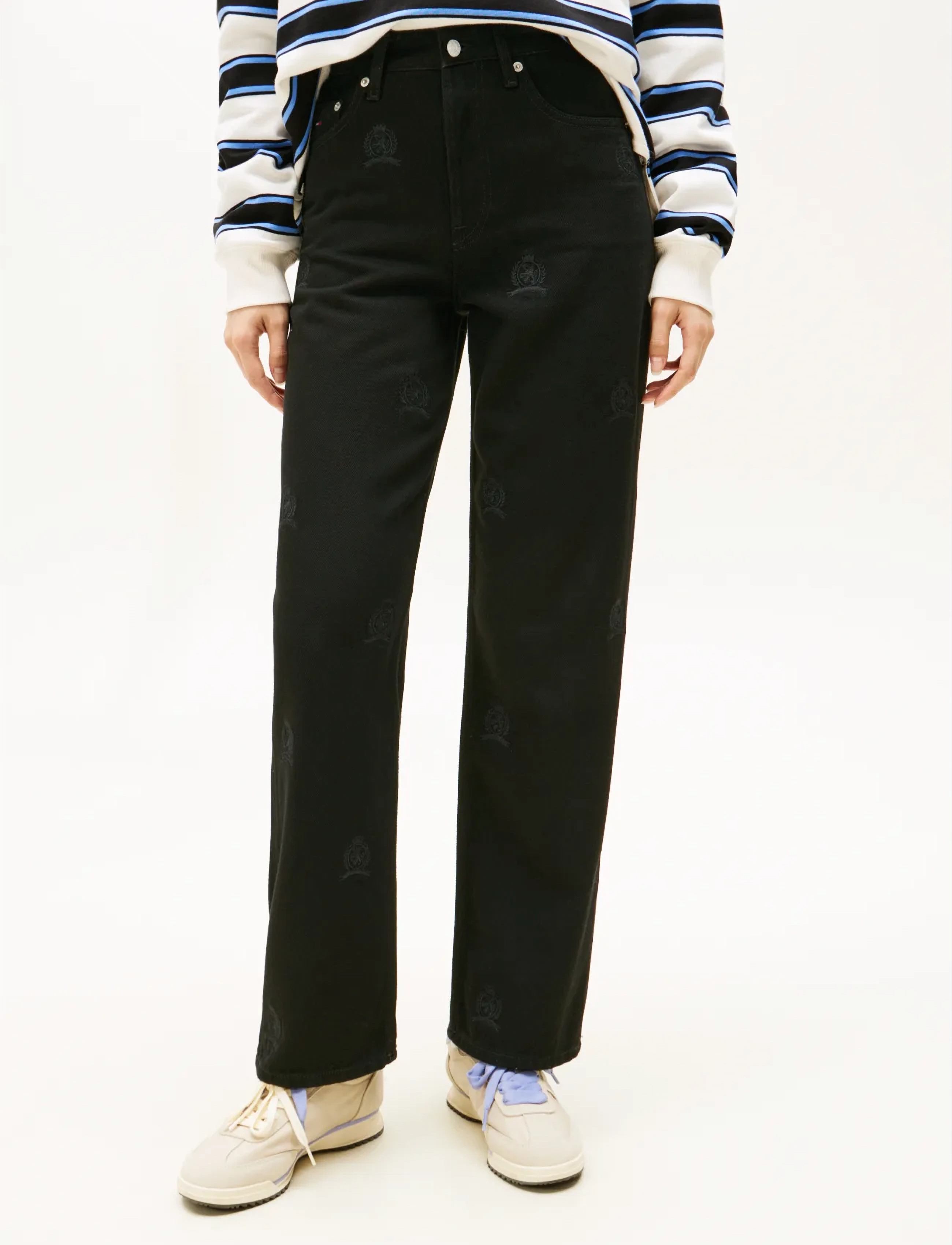 Tommy Jeans LAYLA HR SLIM STR CR EI6085 - Tommy Hilfiger - DENIM BLACK / black