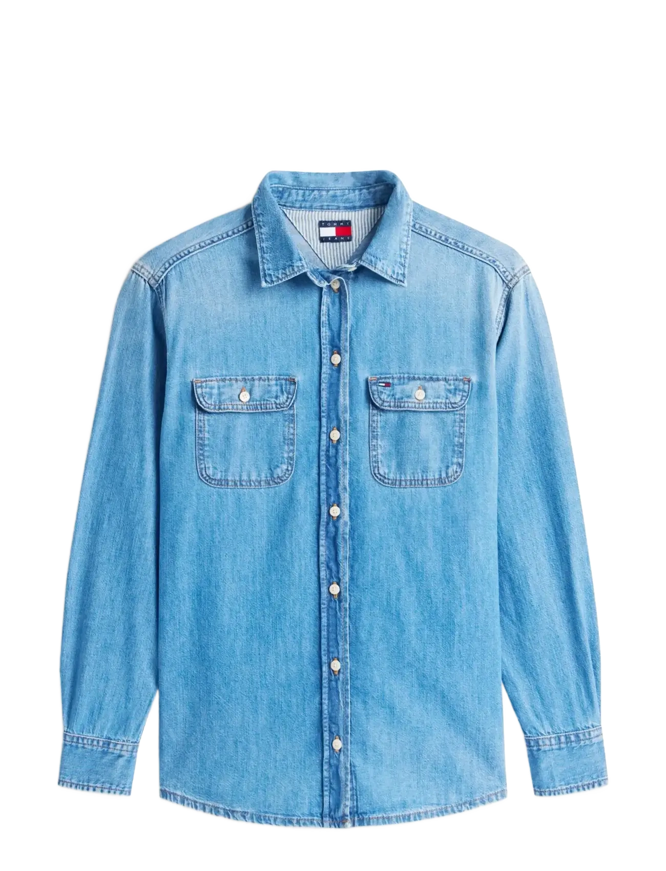 Tommy Jeans - REG WSTRN DENIM SHIRT EXT BJ8018 - denimskjorter - denim light - 1