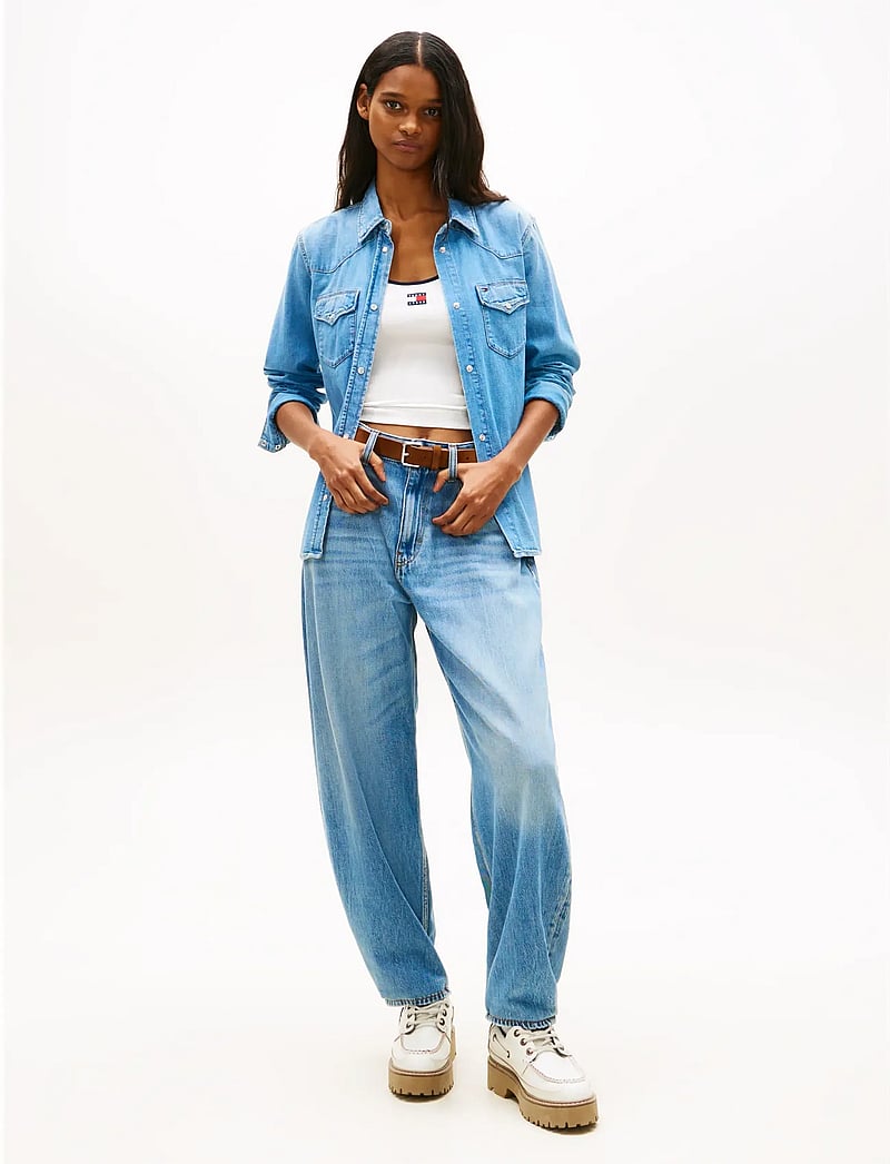 Tommy Jeans - REG WSTRN DENIM SHIRT EXT BJ8018 - teksasärgid - denim light - 3