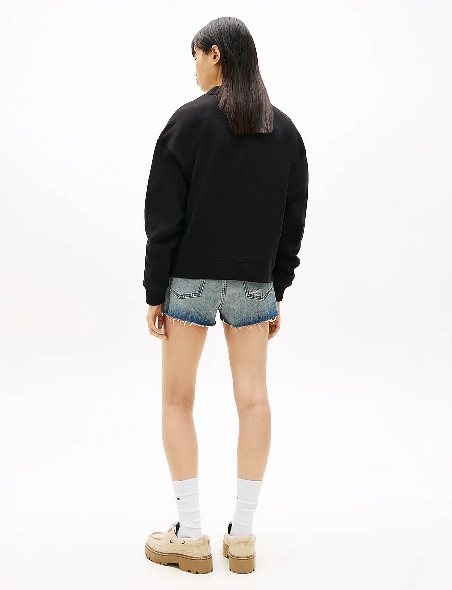 Tommy Jeans - TJW BXY WAVY FLAG CREW EXT - igapäevane stiil - black - 2