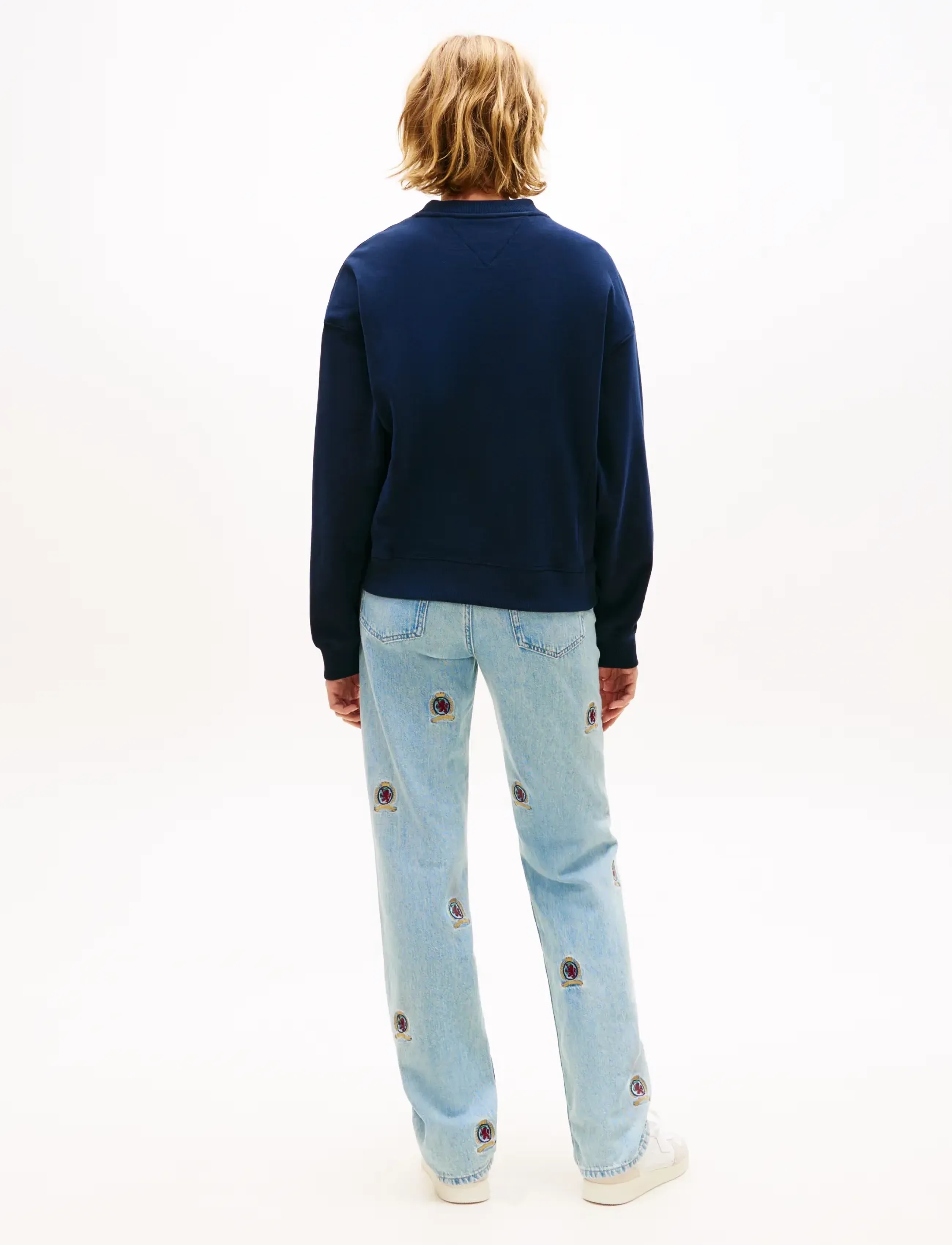 Tommy Jeans - TJW BXY WAVY FLAG CREW EXT - sweatshirts & kapuzenpullover - dark night navy - 2