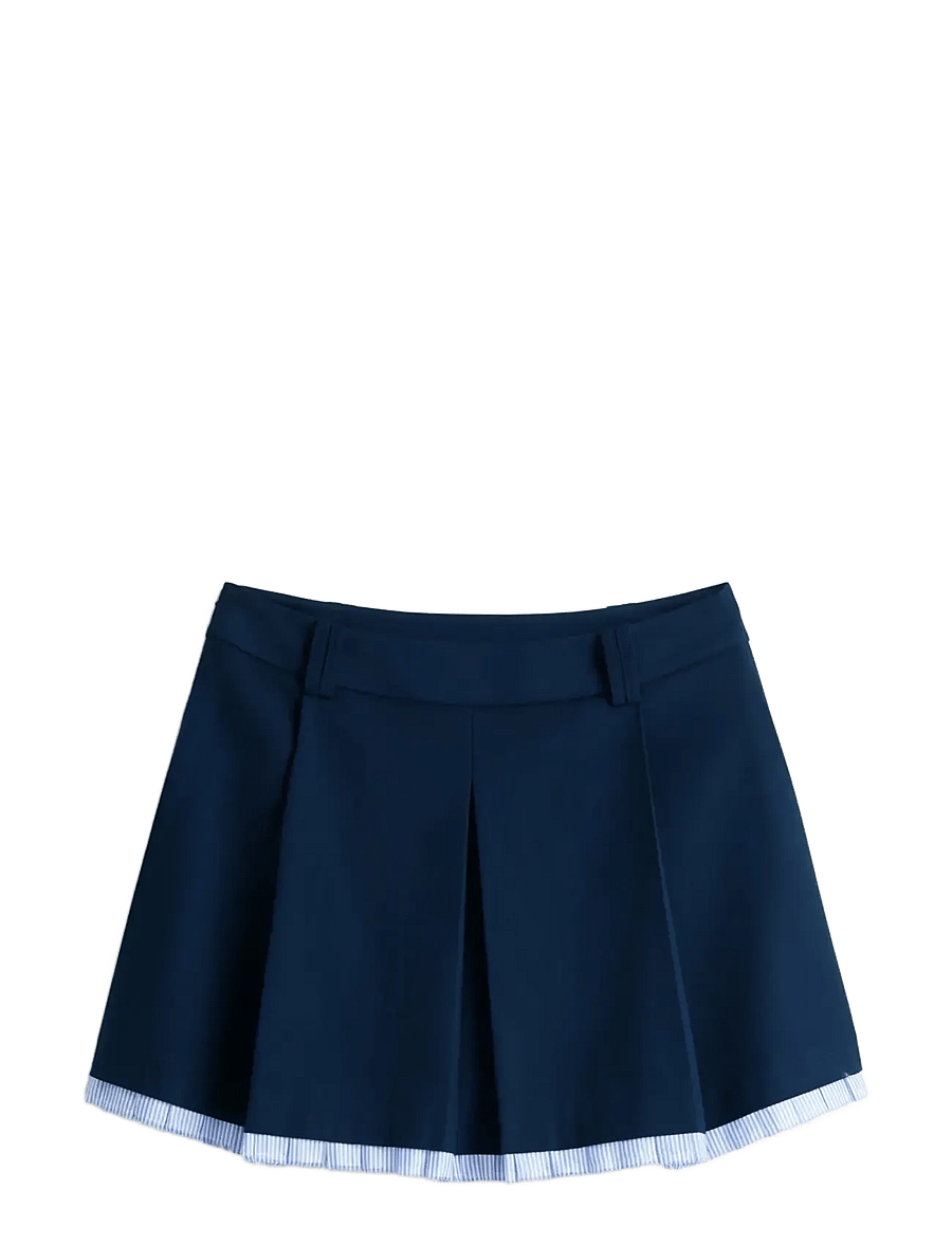Tommy Jeans - TJW VARSITY PLEATED MINI SKIRT - korte nederdele - dark night navy - 1