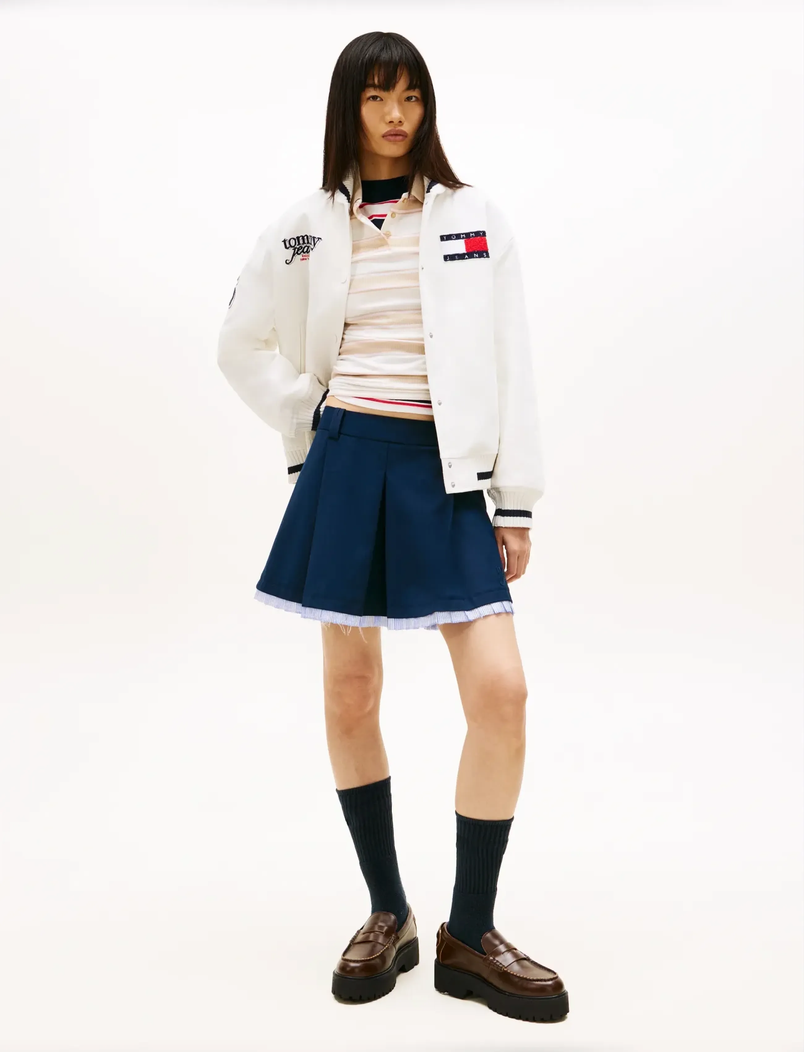 Tommy Jeans - TJW VARSITY PLEATED MINI SKIRT - korte nederdele - dark night navy - 3