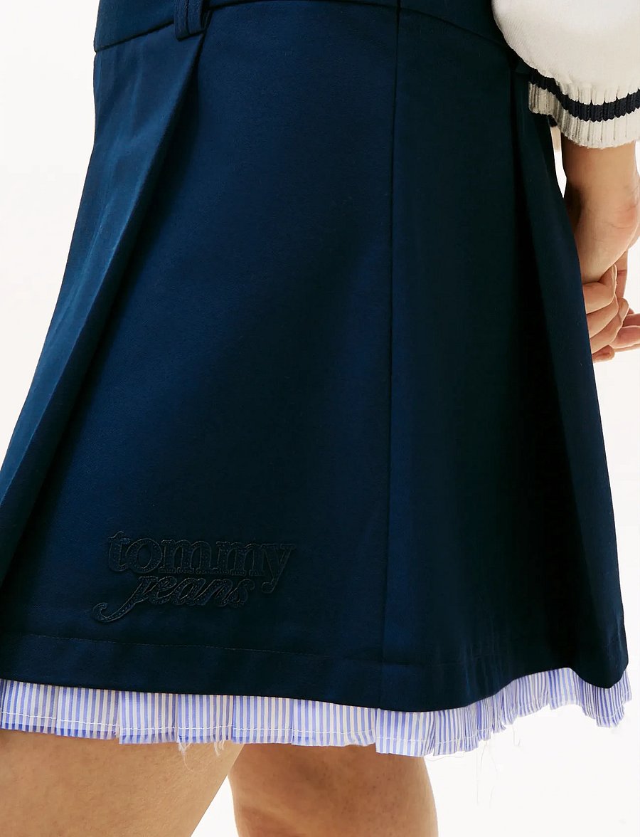 Tommy Jeans - TJW VARSITY PLEATED MINI SKIRT - korte nederdele - dark night navy - 4