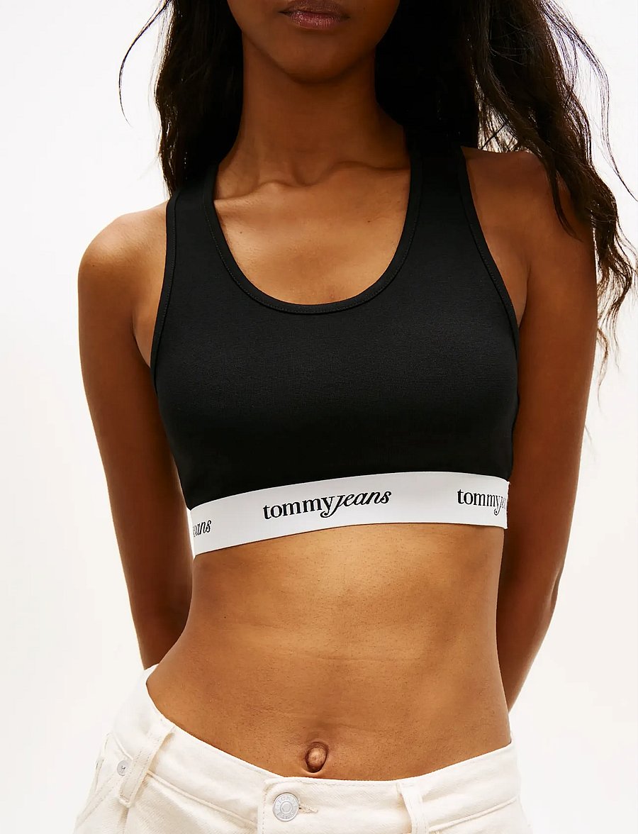 Tommy Jeans - TJW CRP TAPE BRA TOP - urheiluliivit - black - 4