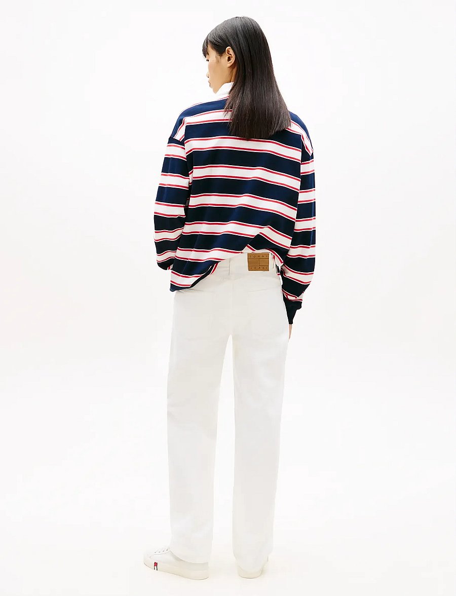 Tommy Jeans - LAYLA HR SLIM STR CBF FLG BJ6099 - laiad teksad - denim white 01 - 2