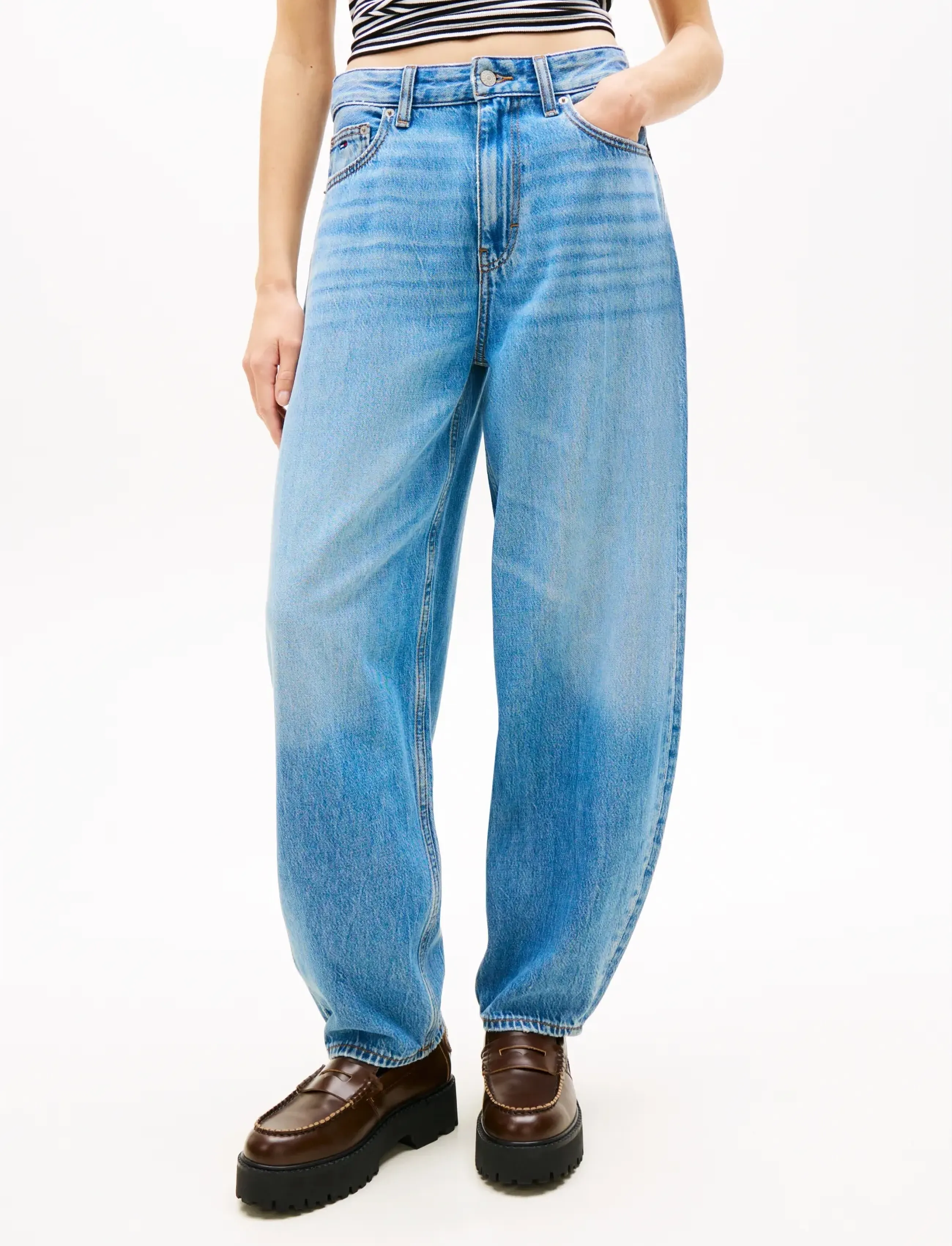 Tommy Jeans JEANIE BALLOON BJ5032 - Transitional Layering - DENIM MEDIUM / blue