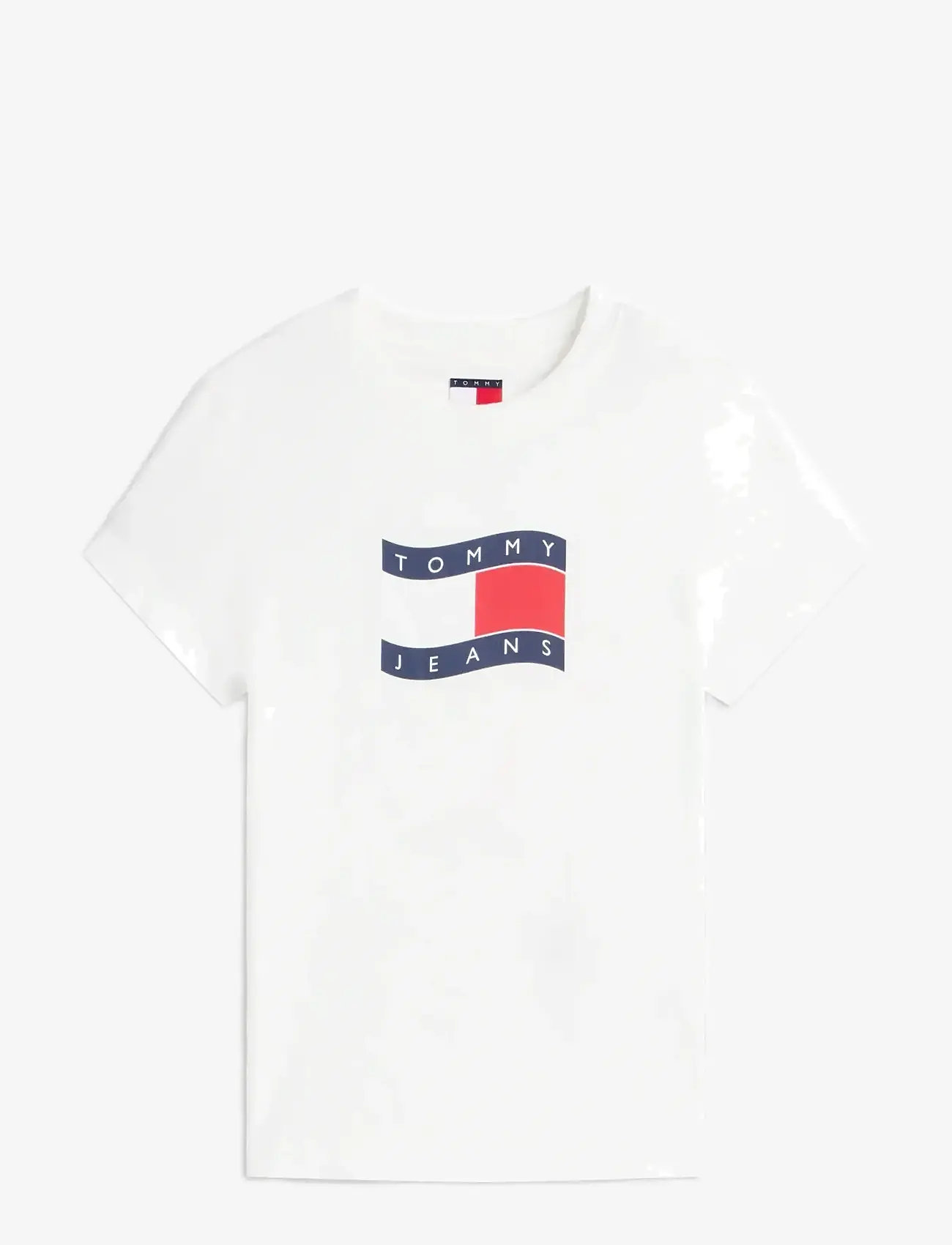 Tommy Jeans - TJW SLIM WAVY FLAG TEE EXT - t-särgid - ecru - 1