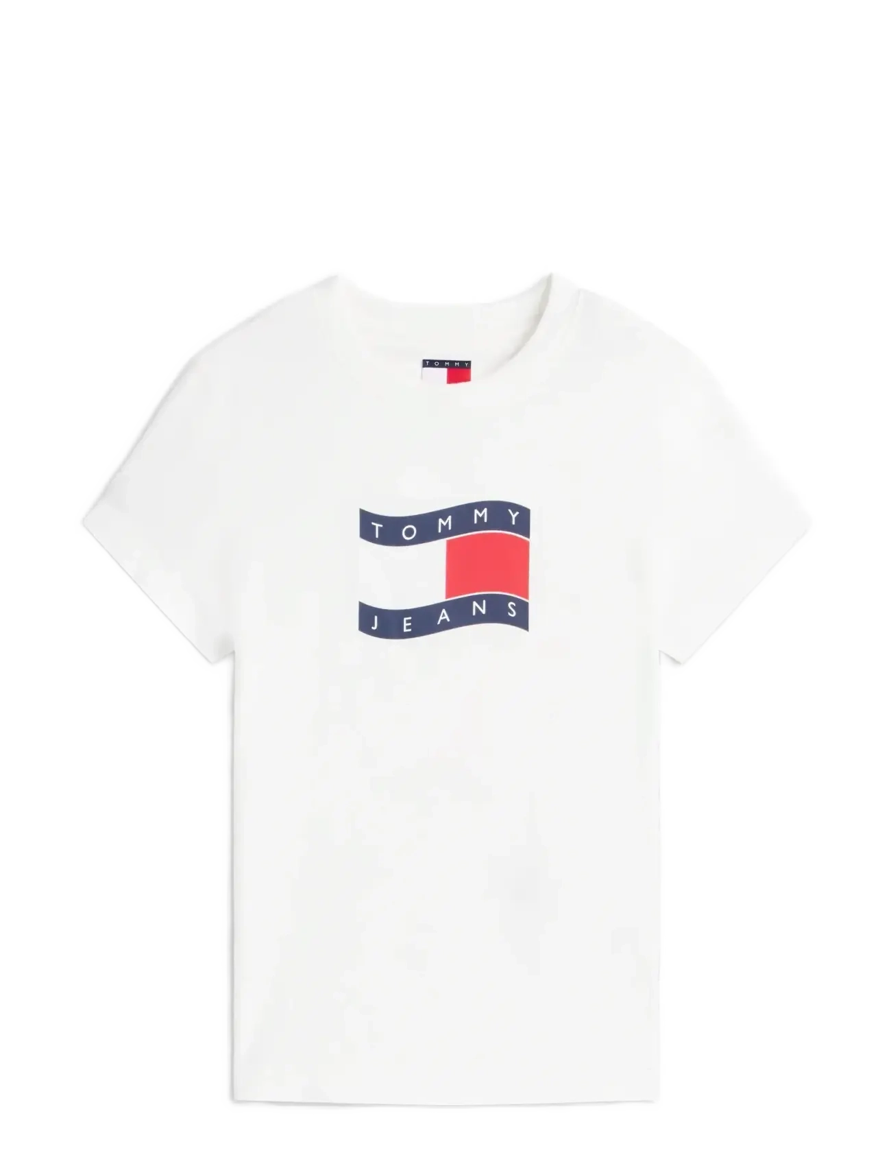 Tommy Jeans TJW SLIM WAVY FLAG TEE EXT - Lägsta priserna - ECRU / white