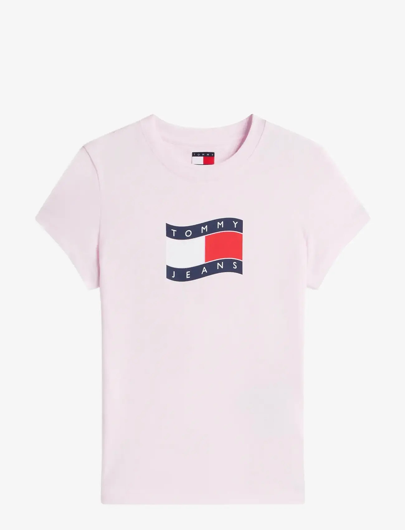 Tommy Jeans - TJW SLIM WAVY FLAG TEE EXT - t-shirts - pearly pink - 1