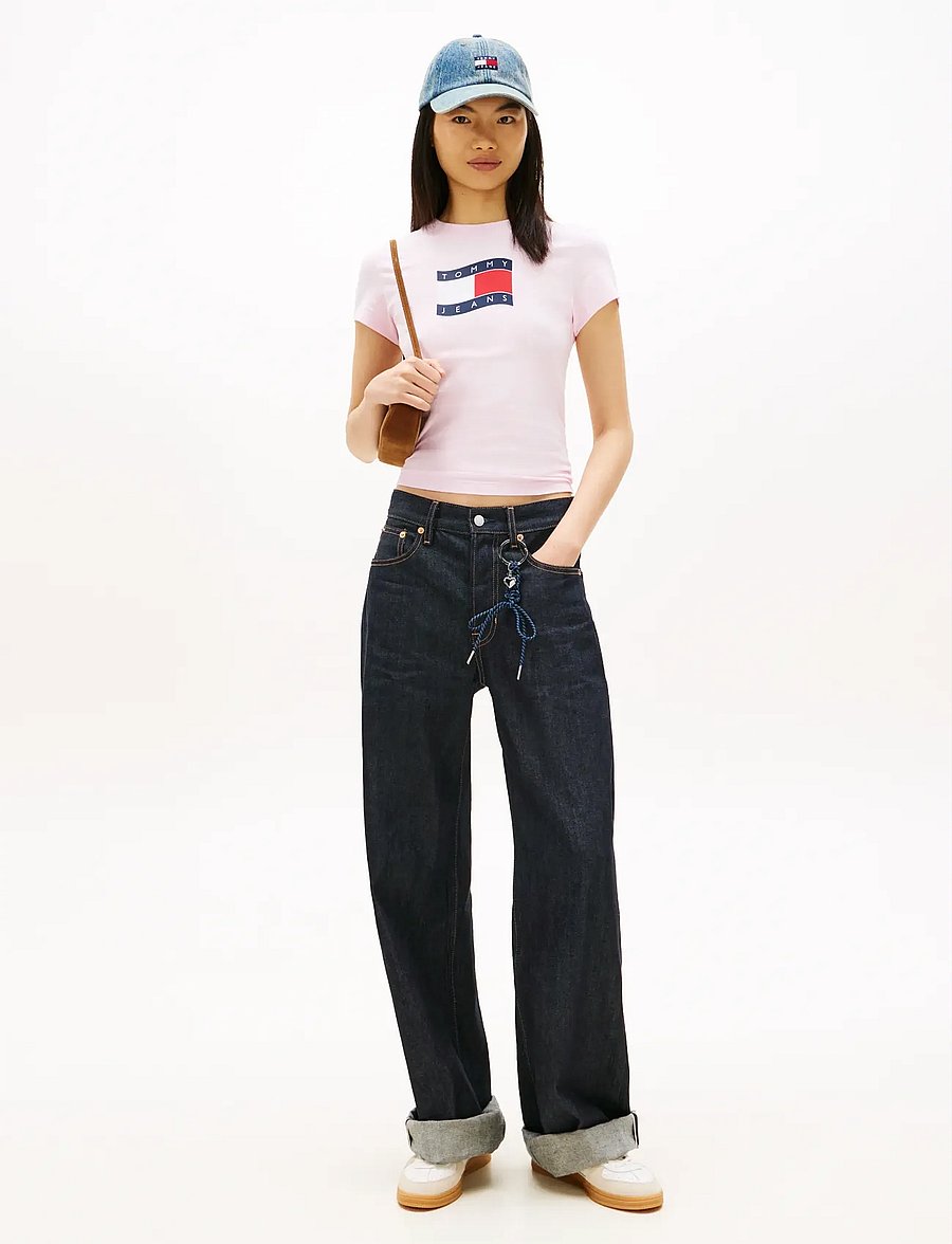 Tommy Jeans - TJW SLIM WAVY FLAG TEE EXT - t-shirts - pearly pink - 3