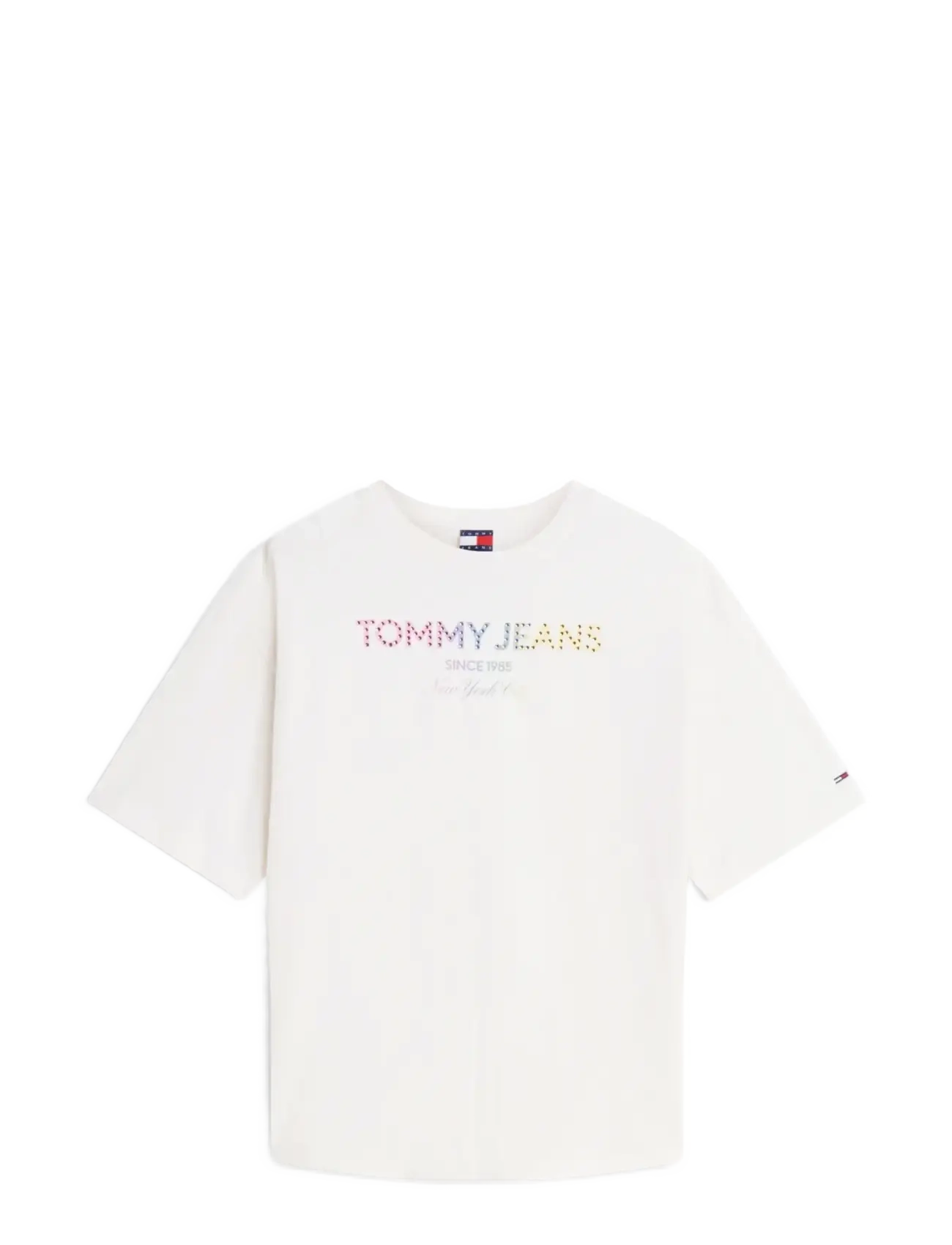 TOMMY JEANS Tjw Ovs Tj Bling Gmd Tee Cream - L - Damen