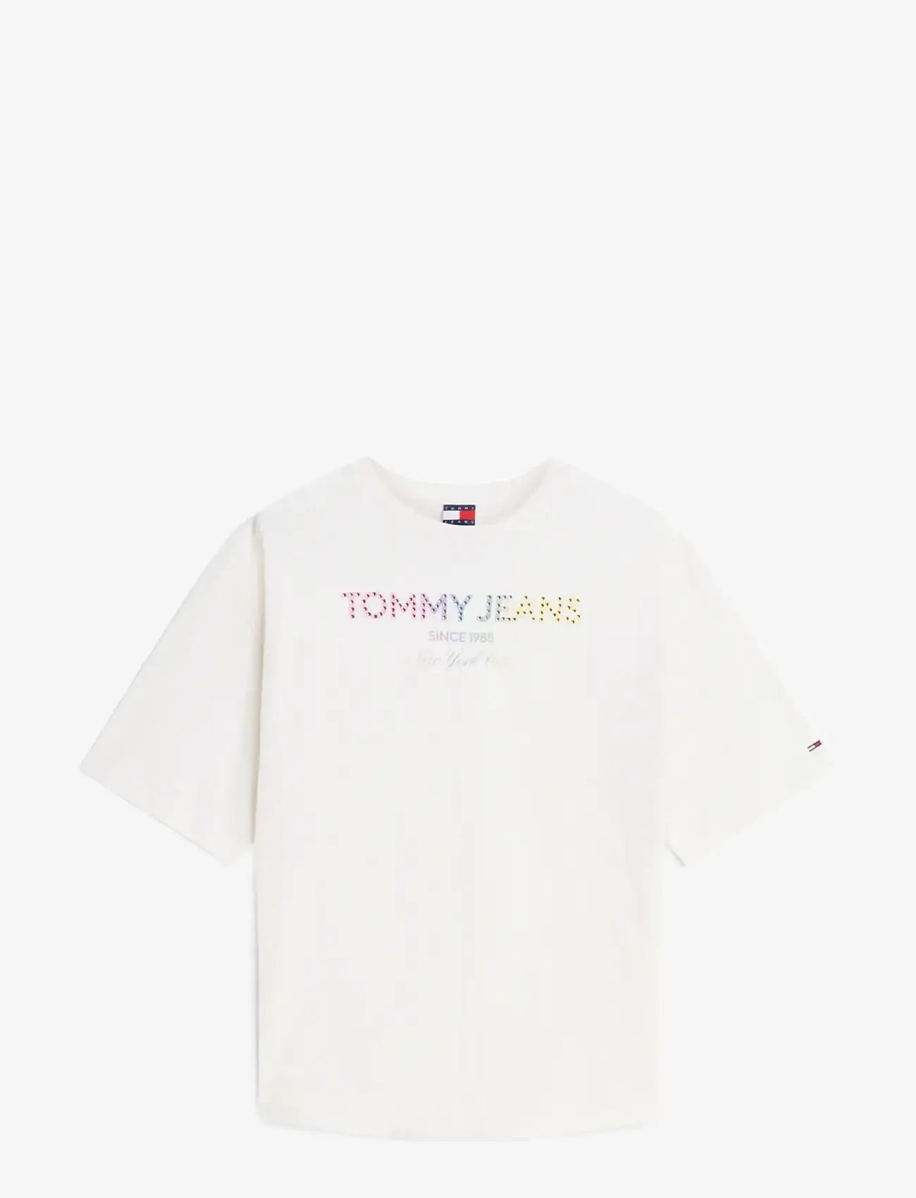 Tommy Jeans - TJW OVS TJ BLING GMD TEE - marškinėliai - ancient white - 1