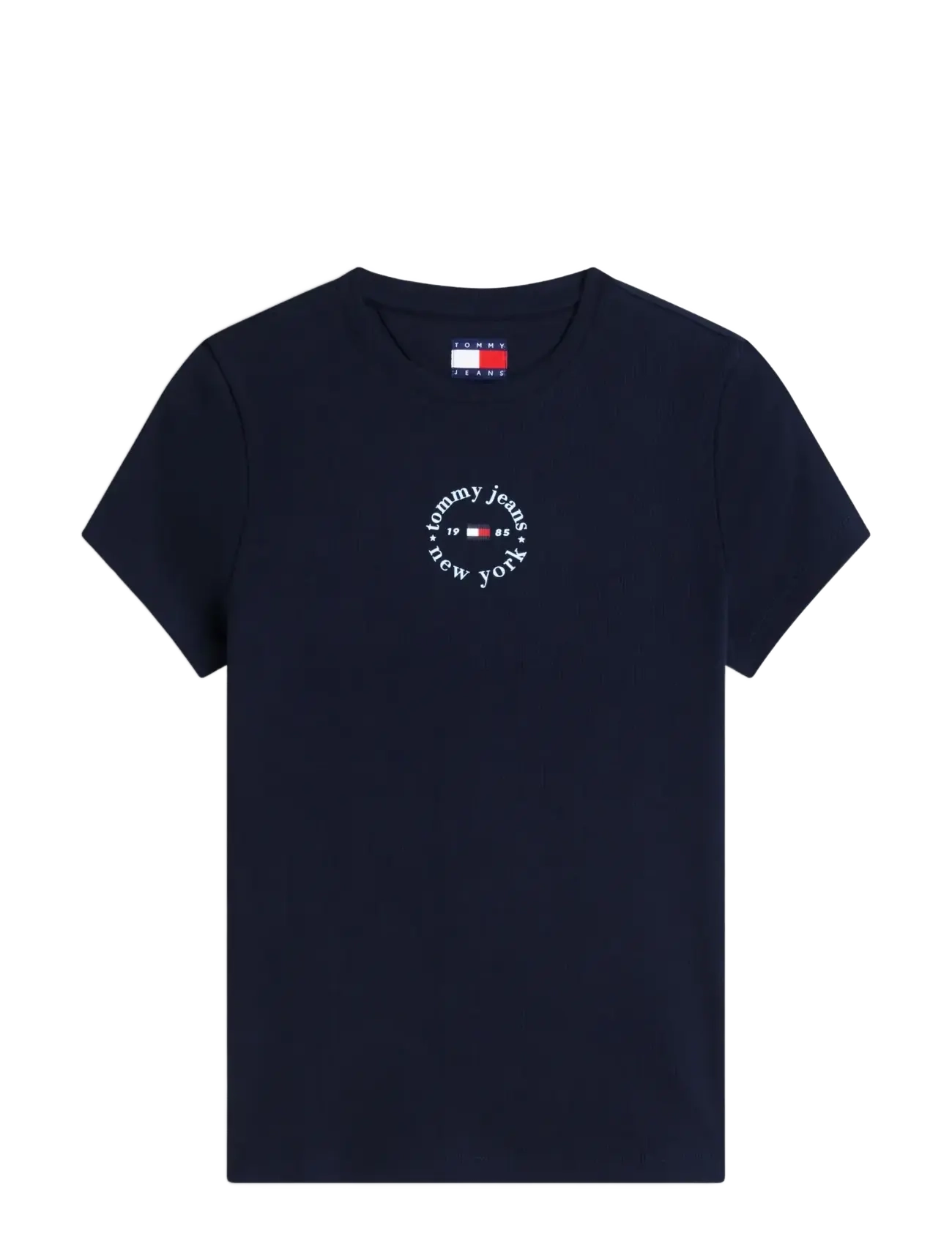 Tommy Jeans TJW SLIM ESS LOGO2 RIB TEE EXT - Clothing - DARK NIGHT NAVY / navy