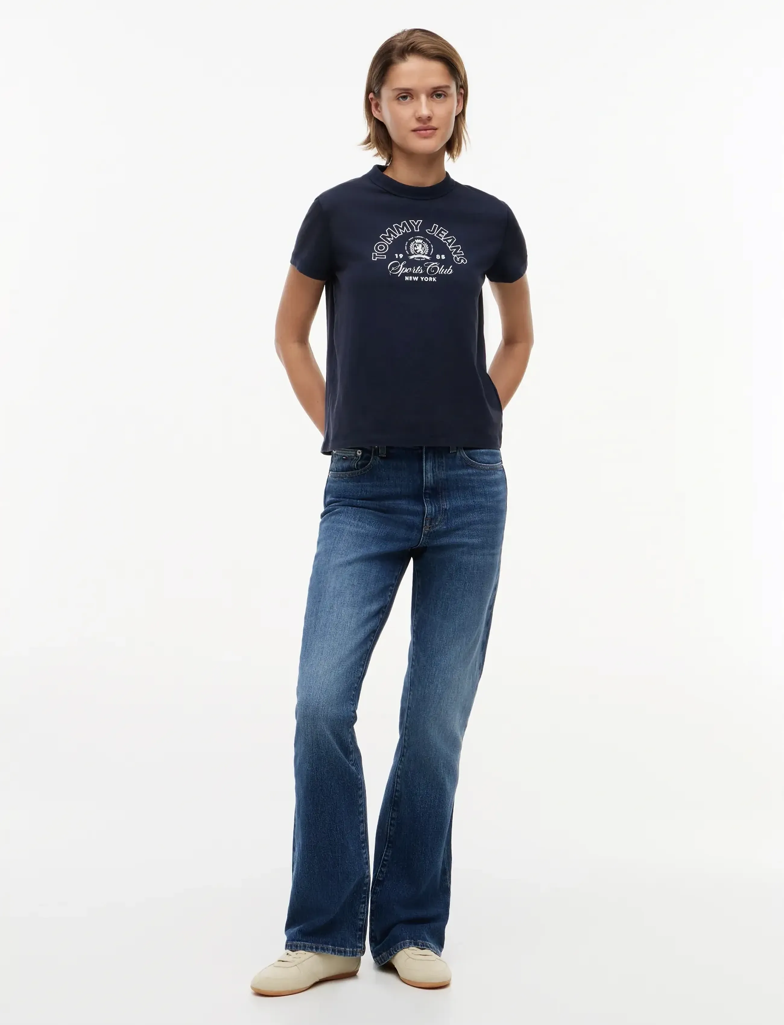 Tommy Jeans - TJW REG HERITAGE LOGO SS TEE - t-shirts - dark night navy - 4