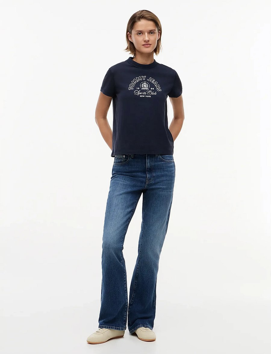 Tommy Jeans - TJW REG HERITAGE LOGO SS TEE - t-shirts - dark night navy - 4