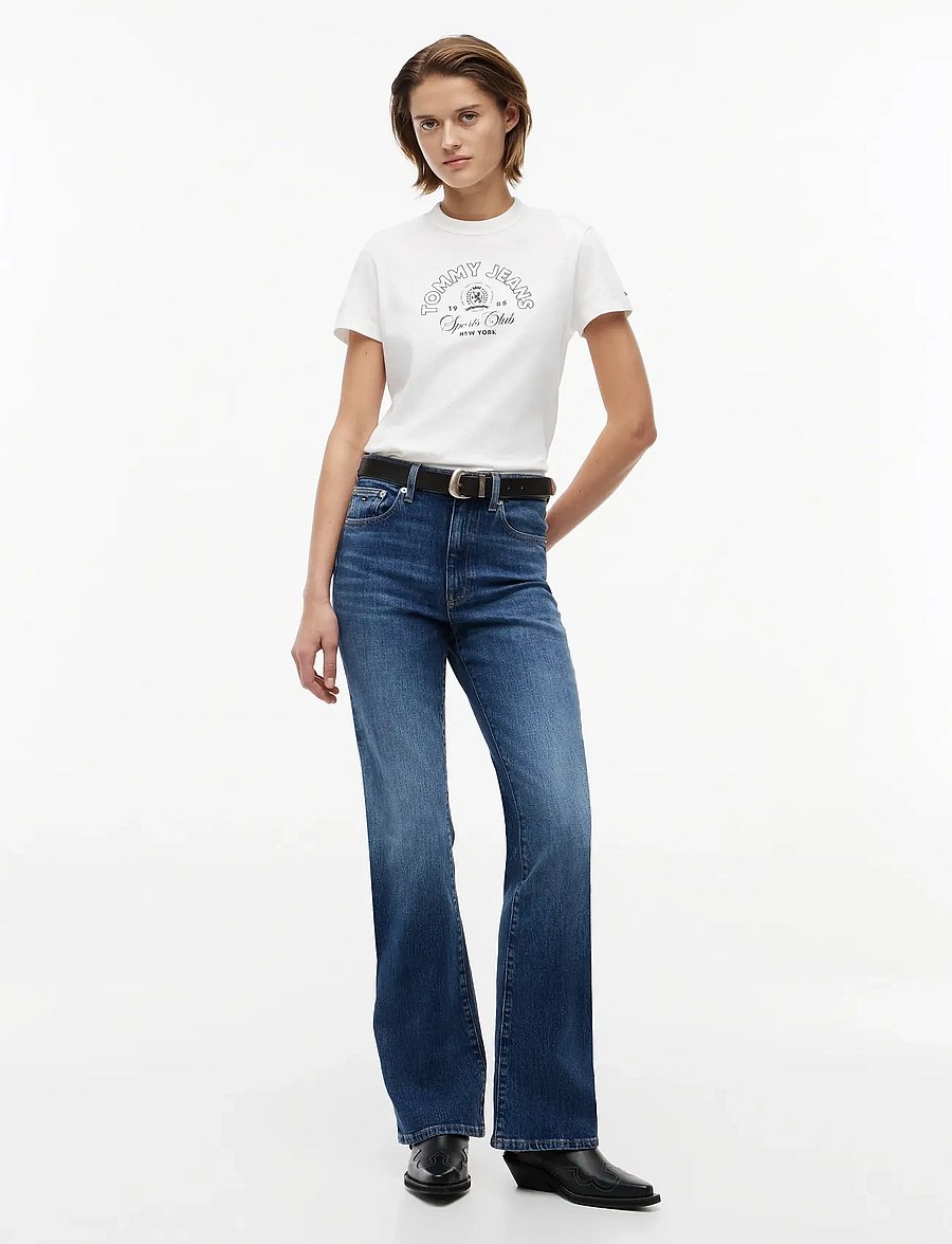 Tommy Jeans - TJW REG HERITAGE LOGO SS TEE - t-shirts - ecru - 4