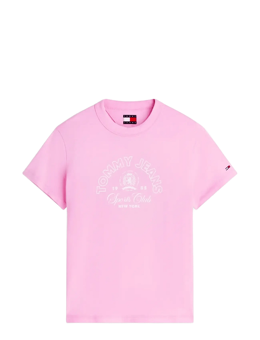 Tommy Jeans - TJW REG HERITAGE LOGO SS TEE - t-shirts - pink daisy - 1