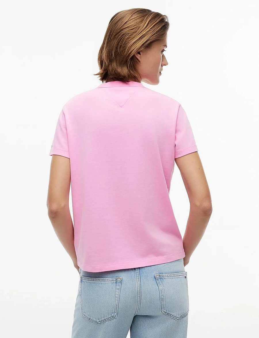 Tommy Jeans - TJW REG HERITAGE LOGO SS TEE - t-shirts - pink daisy - 2