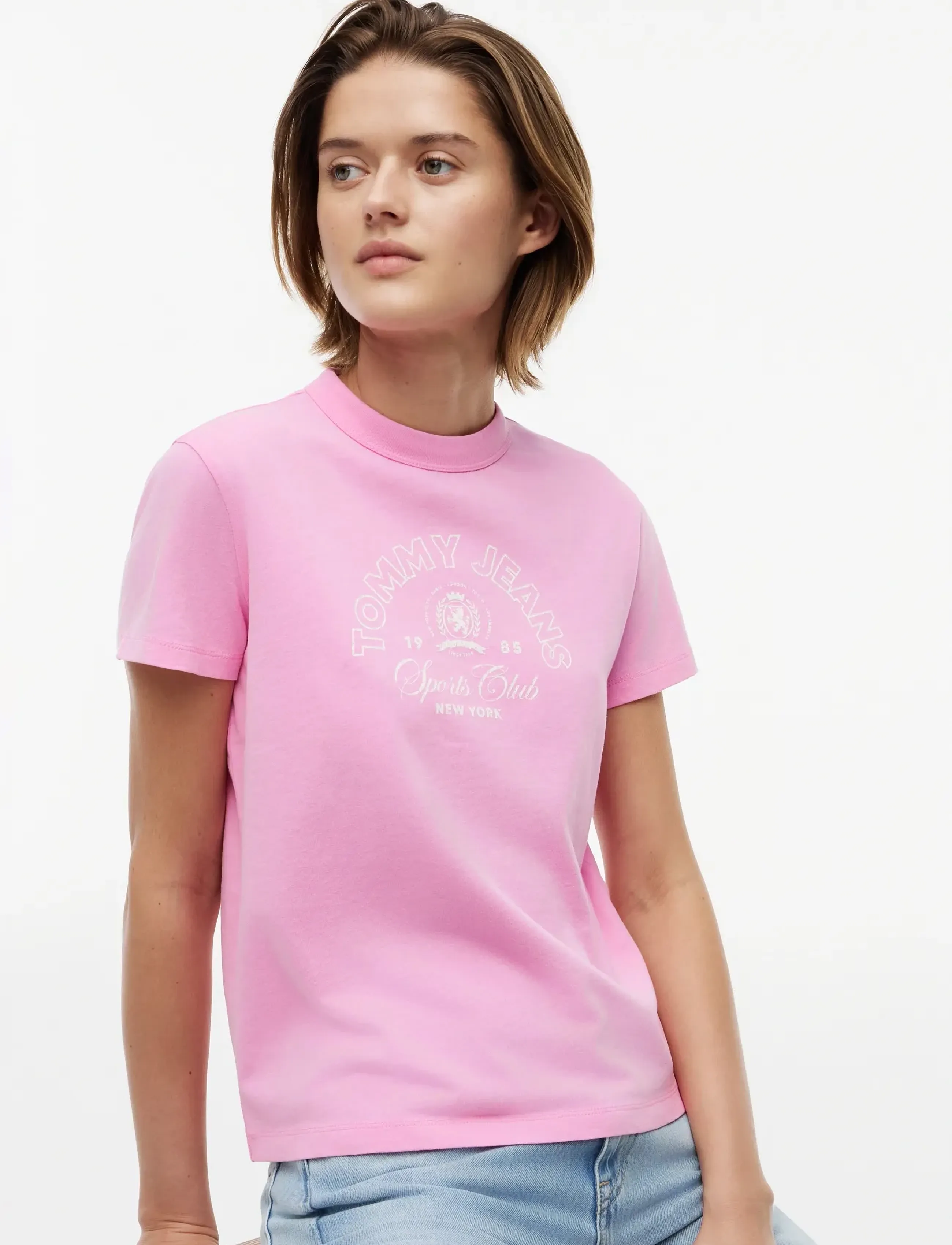 Tommy Jeans - TJW REG HERITAGE LOGO SS TEE - t-särgid - pink daisy - 3