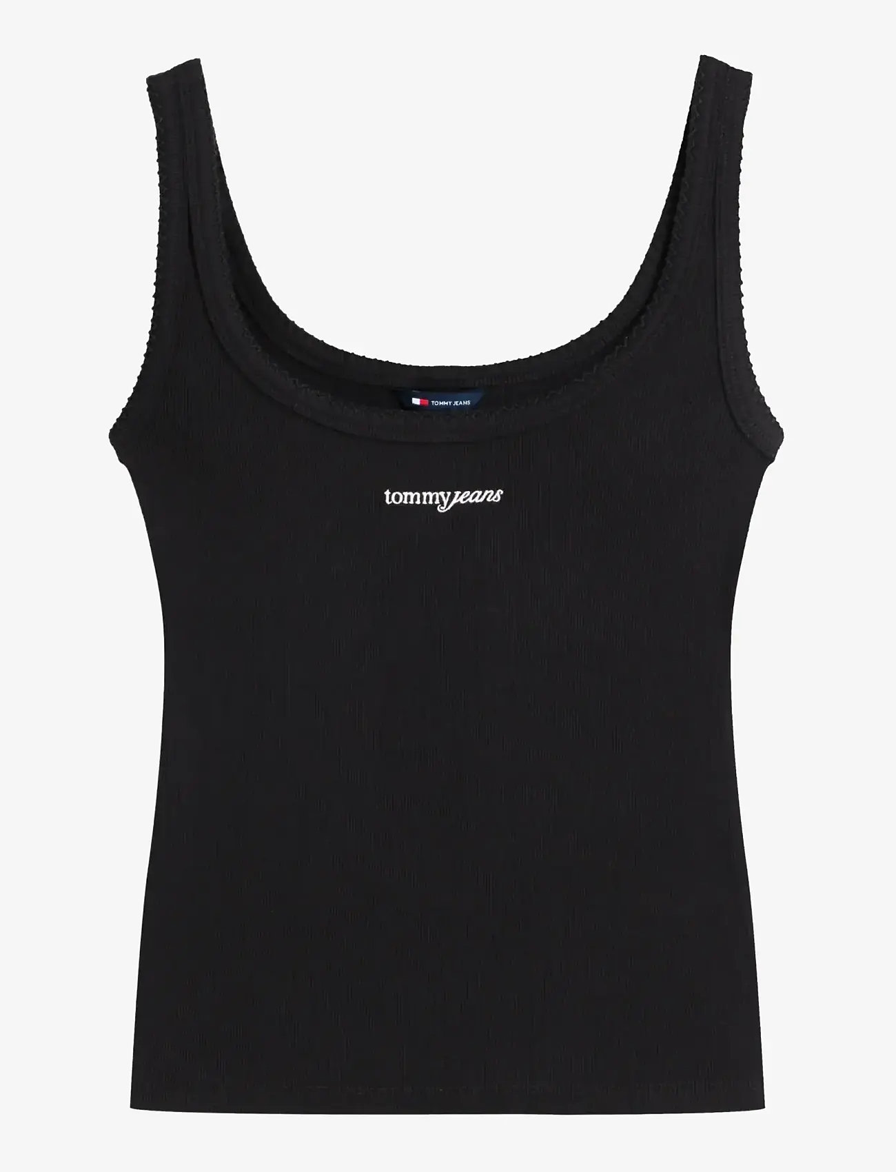 Tommy Jeans - TJW SLIM SCRIPT RIB TANK - tanktops - black - 1