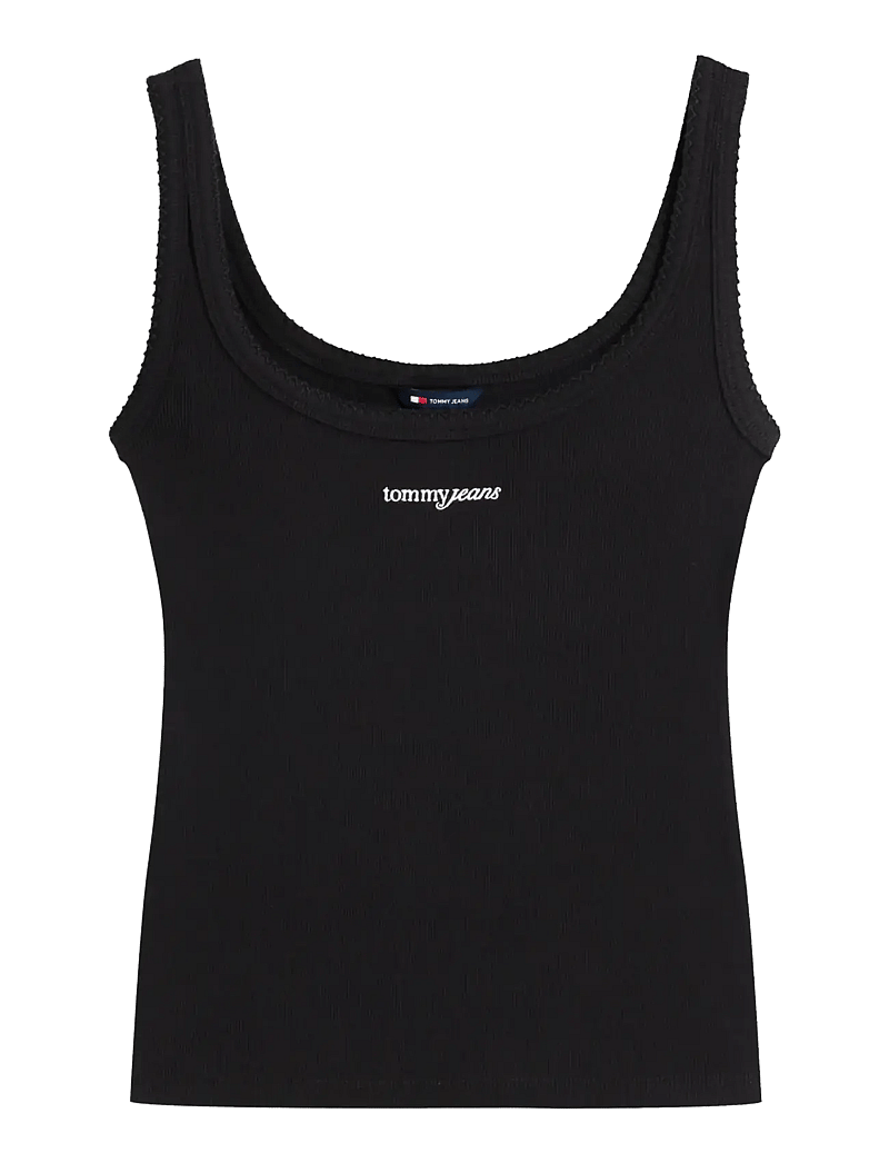Tommy Jeans - TJW SLIM SCRIPT RIB TANK - tanktops - black - 1