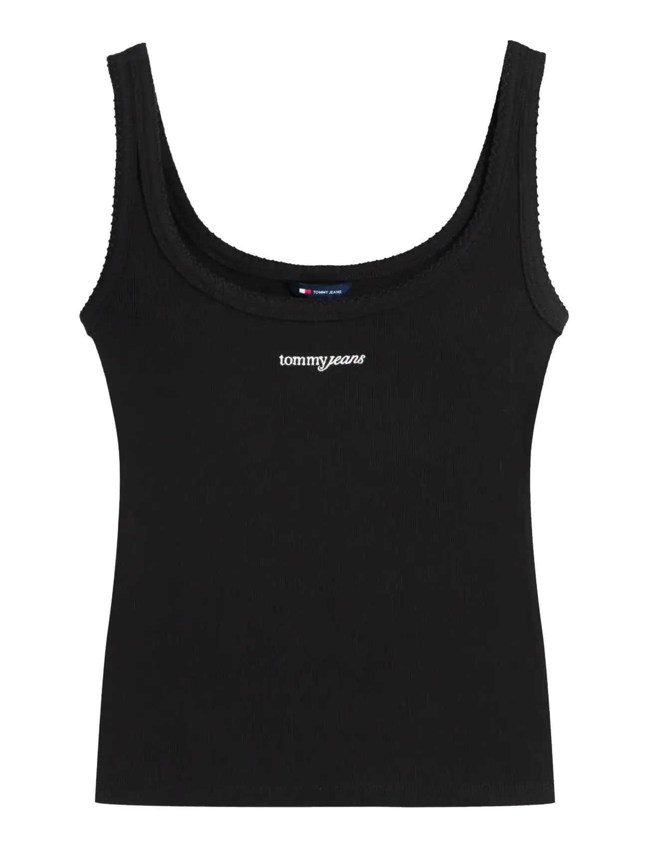 Tommy Jeans - TJW SLIM SCRIPT RIB TANK - Ärmellose tops - black - 1
