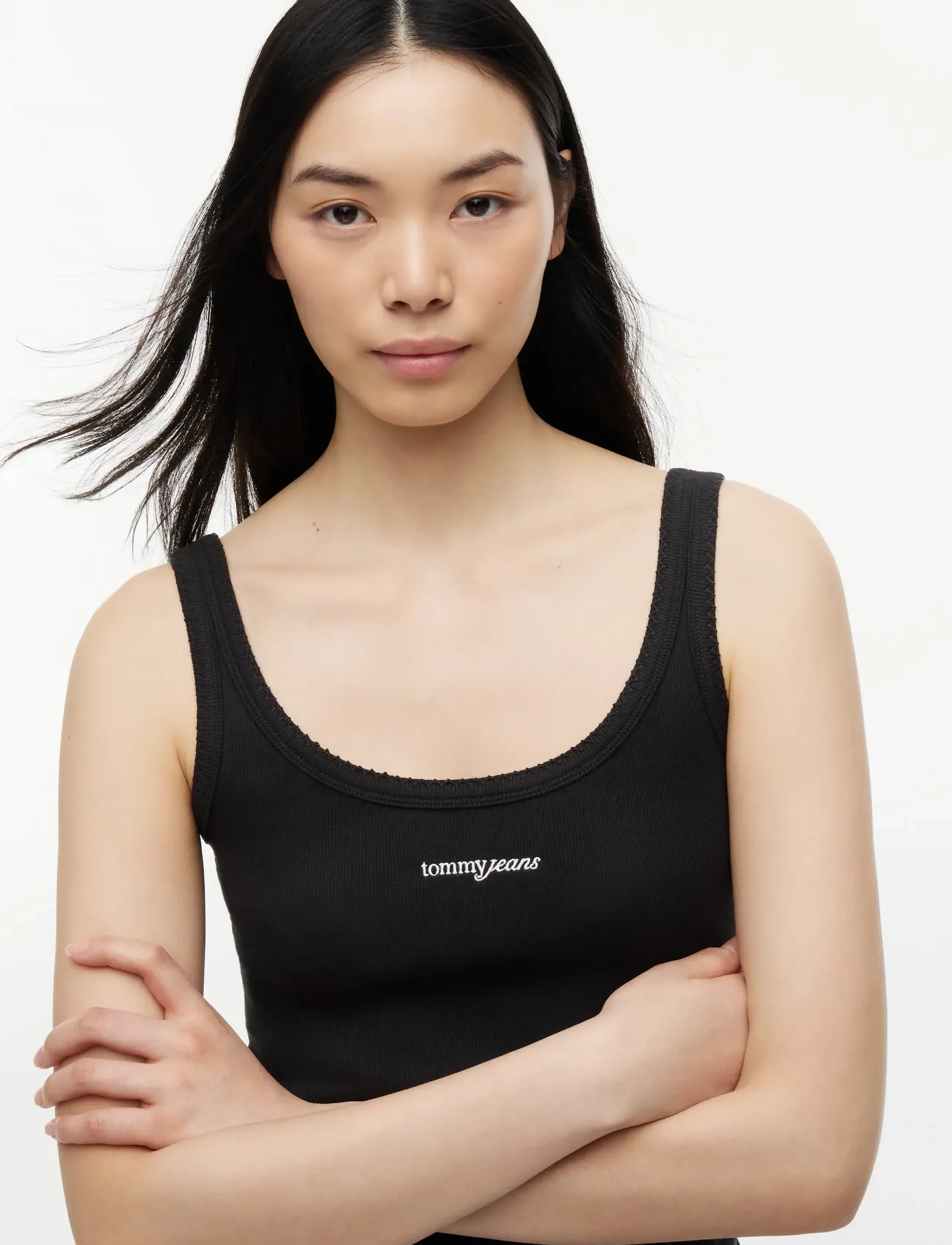 Tommy Jeans - TJW SLIM SCRIPT RIB TANK - Ärmellose tops - black - 3