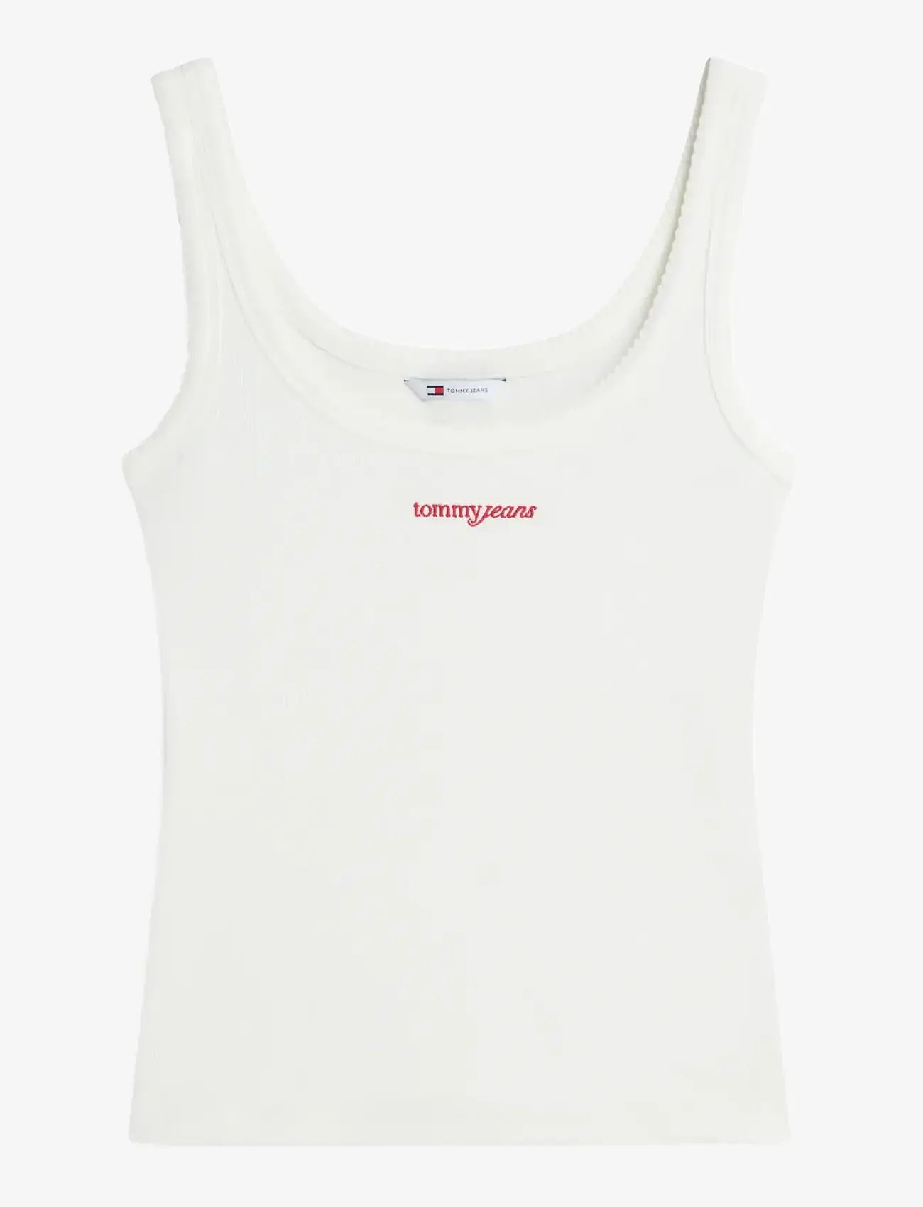 Tommy Jeans - TJW SLIM SCRIPT RIB TANK - tanktops - ecru - 1