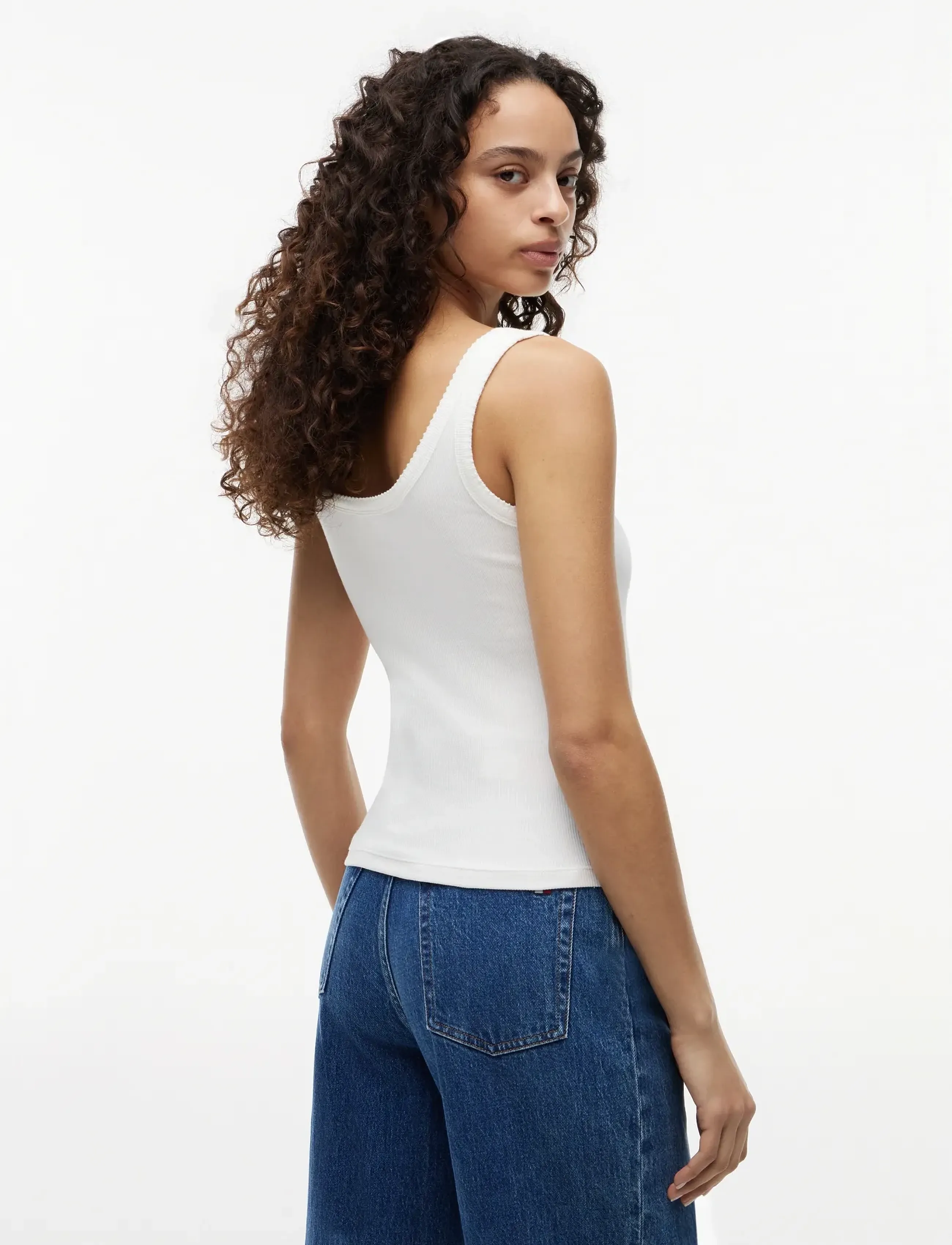 Tommy Jeans - TJW SLIM SCRIPT RIB TANK - Ärmellose tops - ecru - 2