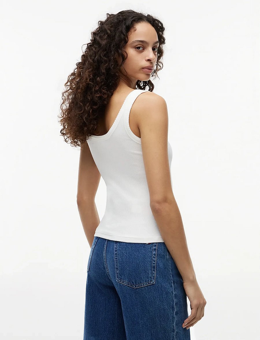 Tommy Jeans - TJW SLIM SCRIPT RIB TANK - Ärmellose tops - ecru - 2