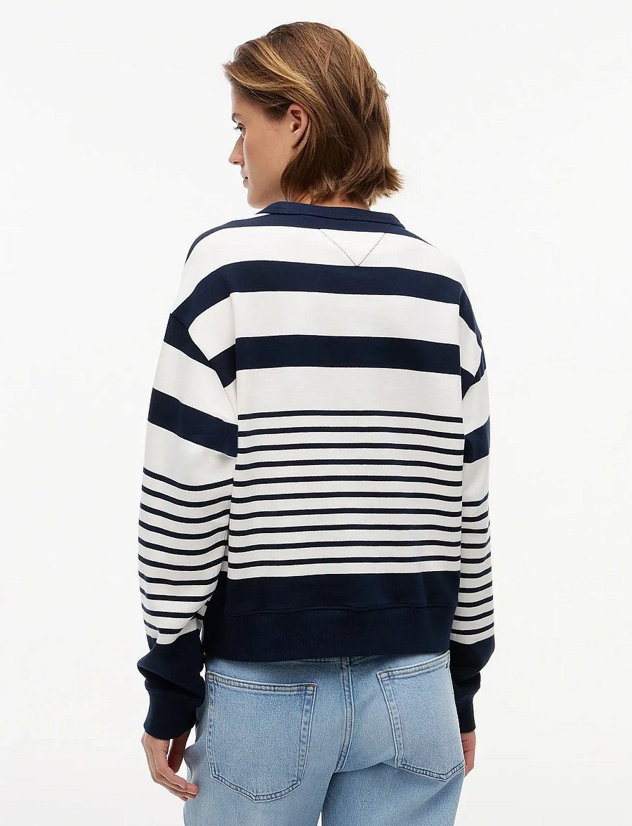 Tommy Jeans - TJW RLX BADGE STRIPE CREW - sweatshirts - dark night navy stripe - 2