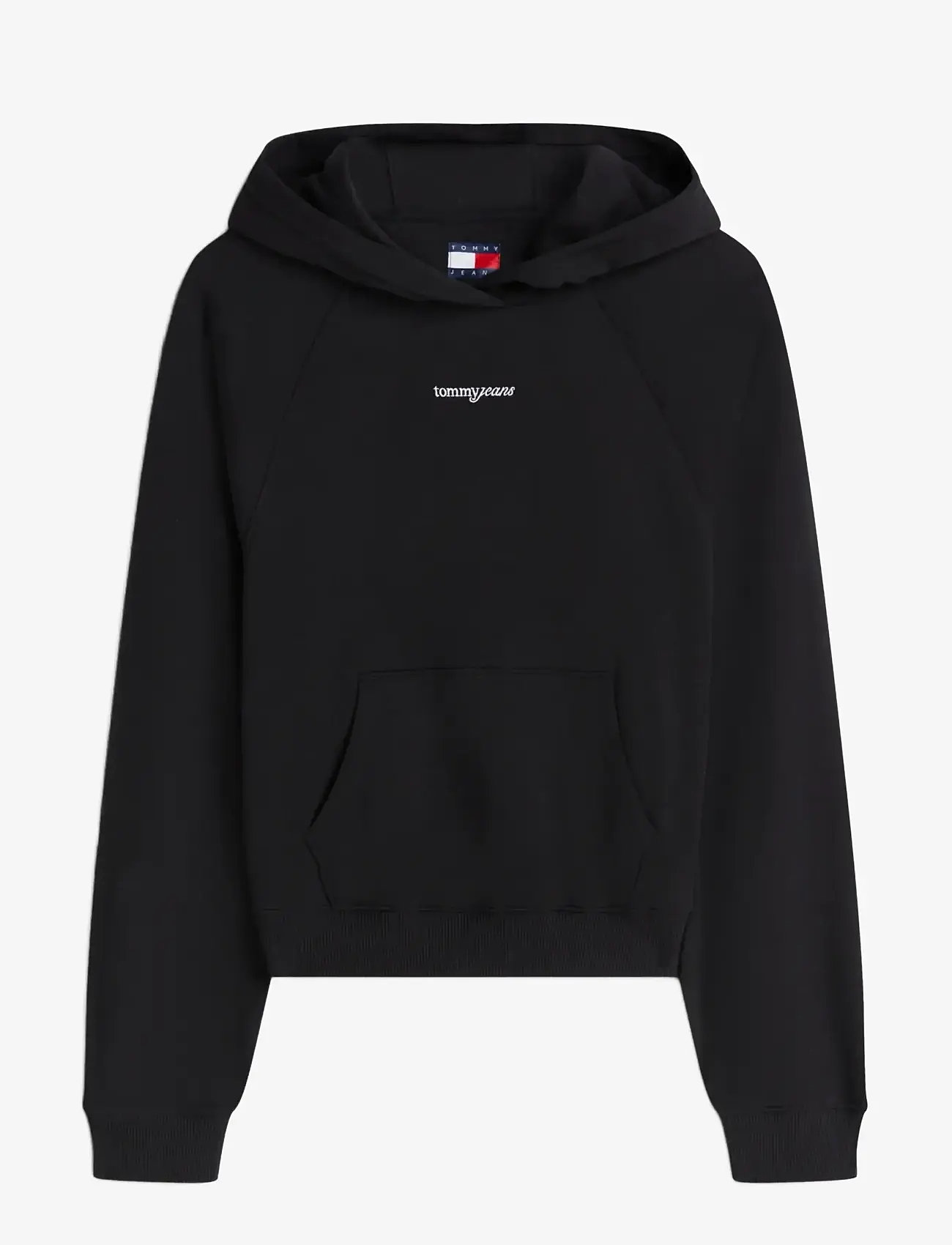 Tommy Jeans - TJW SCRIPT RAGLAN HOODIE - hættetrøjer - black - 1