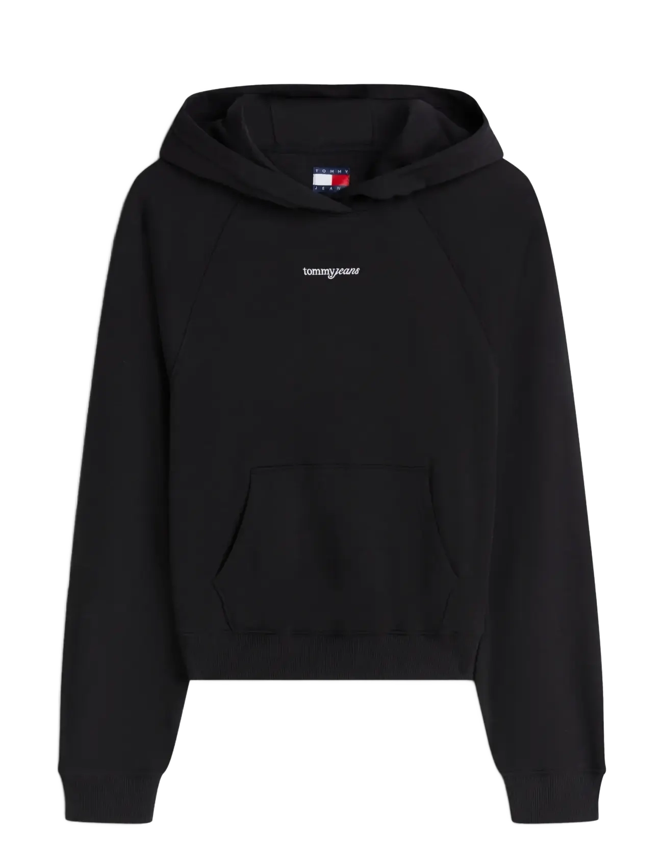 Tommy Jeans TJW SCRIPT RAGLAN HOODIE - Hemmamys - BLACK / black